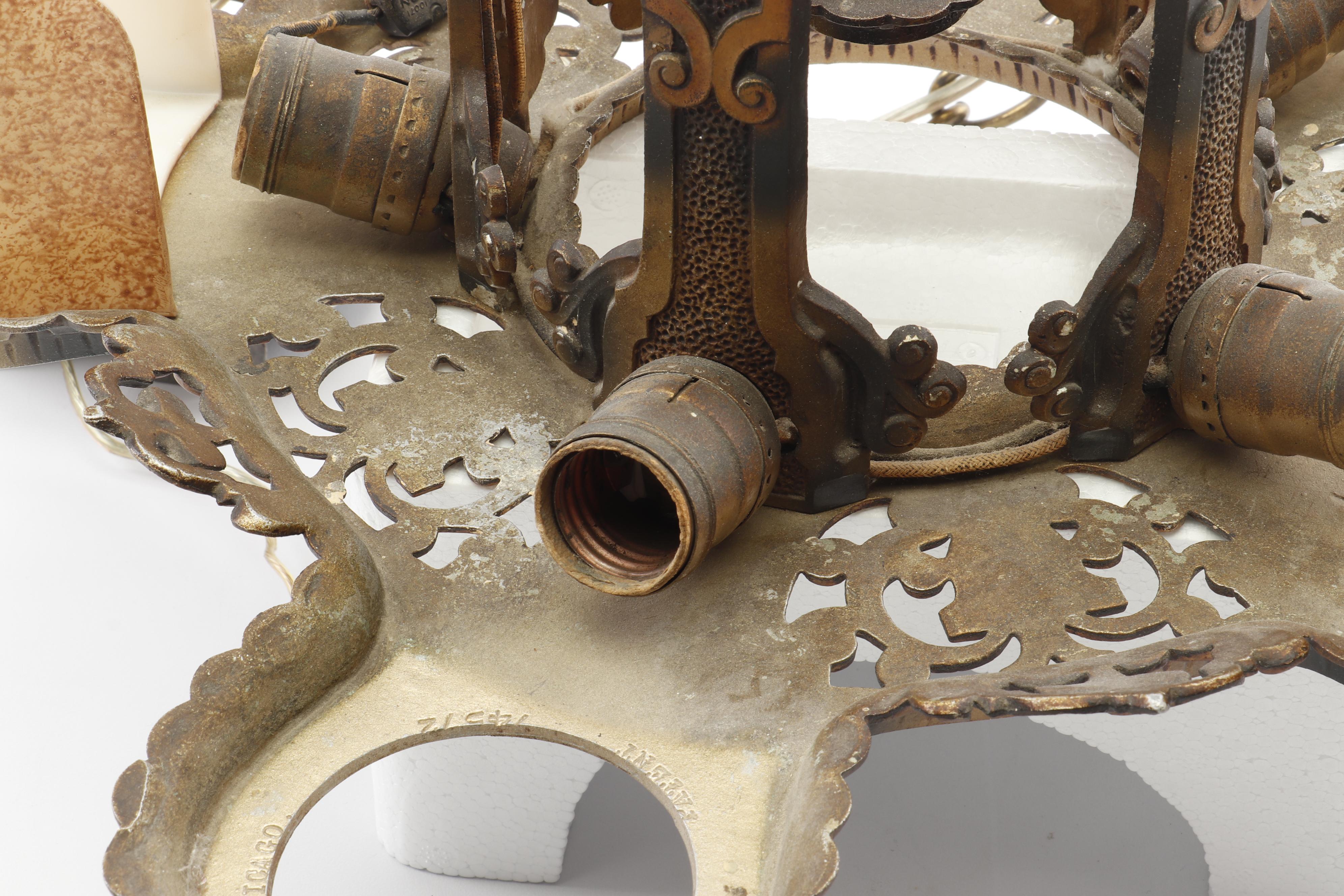 Art Deco R. Williamson & Co. Slip Shade Chandelier