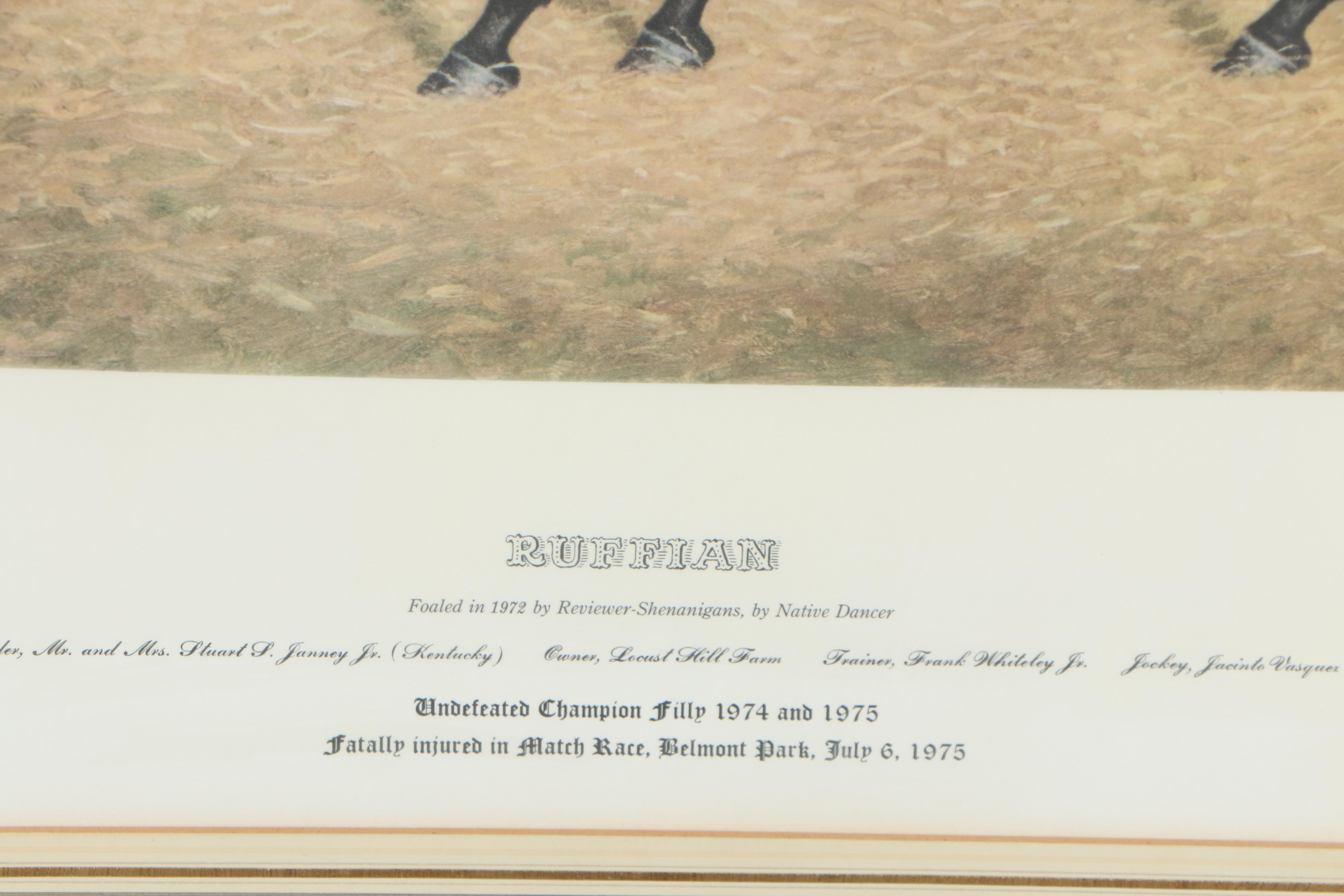 Richard Stone Reeves 1975 Artist's Proof Collotype "Ruffian"