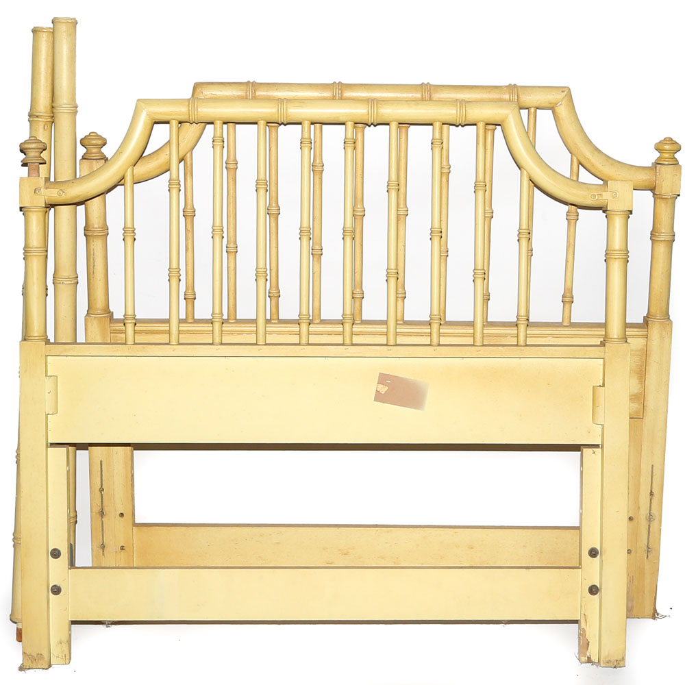 Vintage 1960s Faux Bamboo "Allegro" Twin Bed by Thomasville