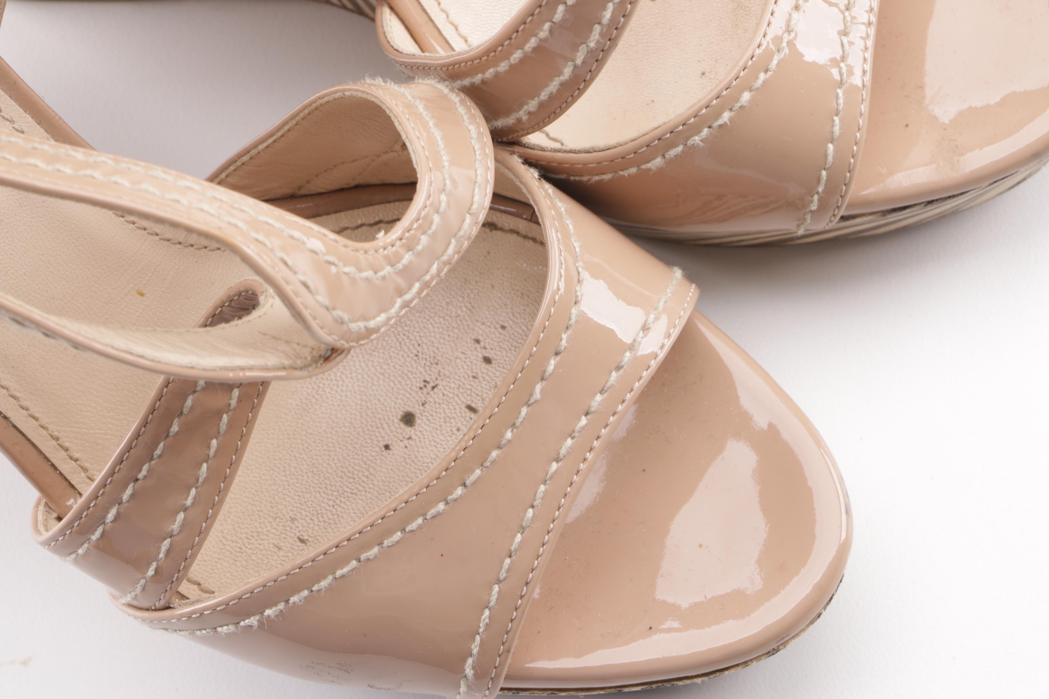 Christian Louboutin and Prada Wedge Sandals with Gucci Platform Slingback Heels