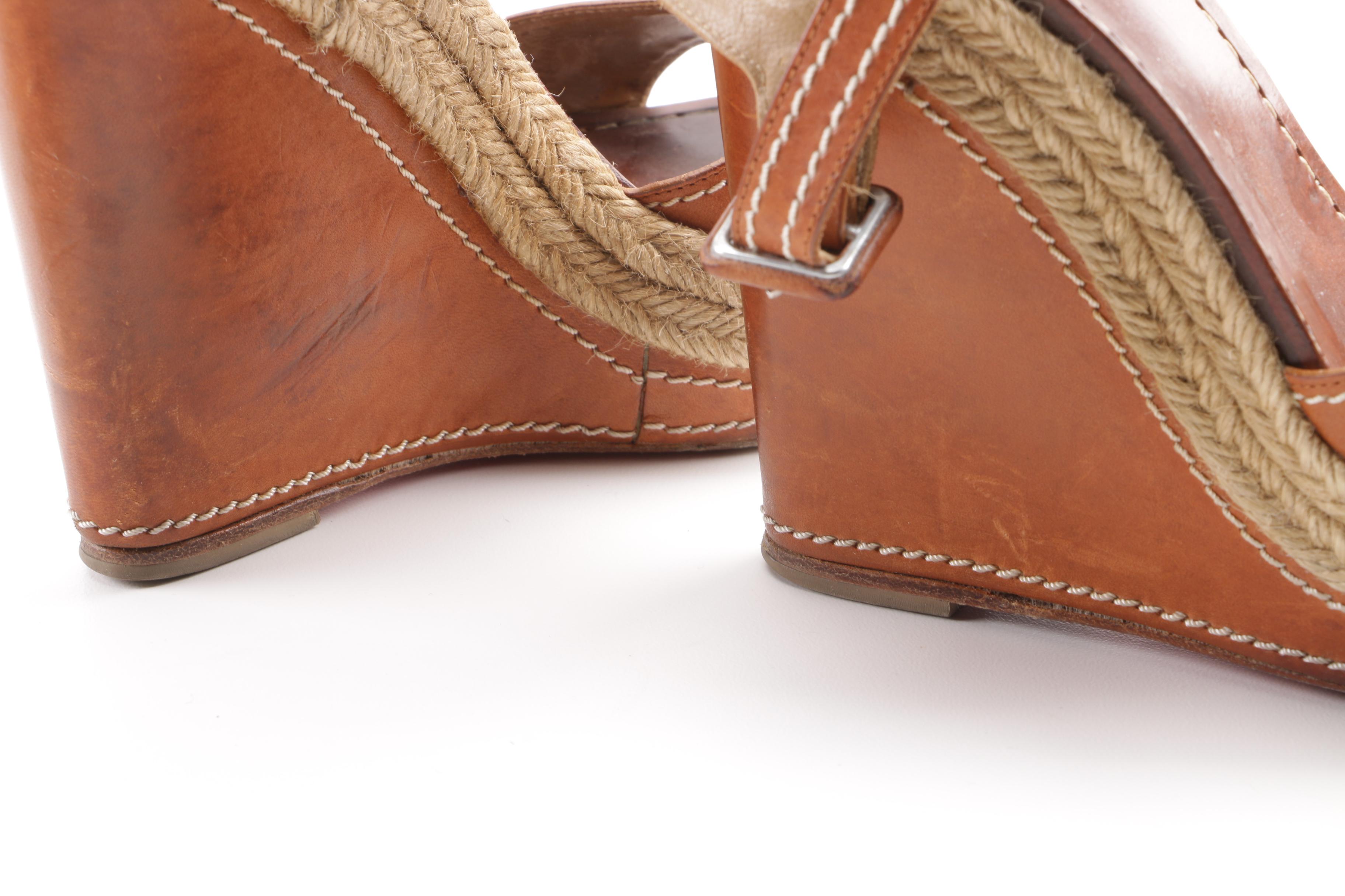 Christian Louboutin and Prada Wedge Sandals with Gucci Platform Slingback Heels