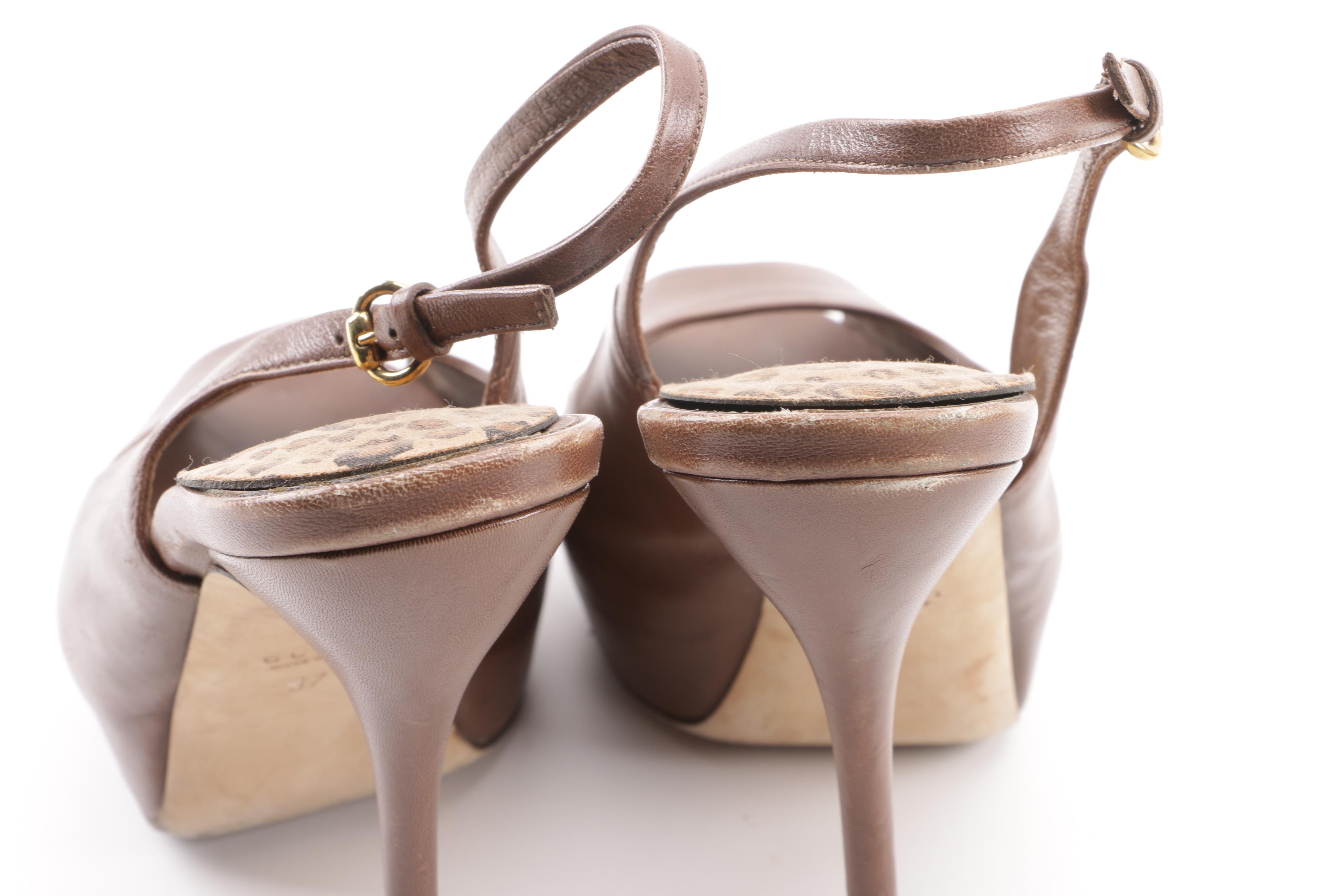 Christian Louboutin and Prada Wedge Sandals with Gucci Platform Slingback Heels