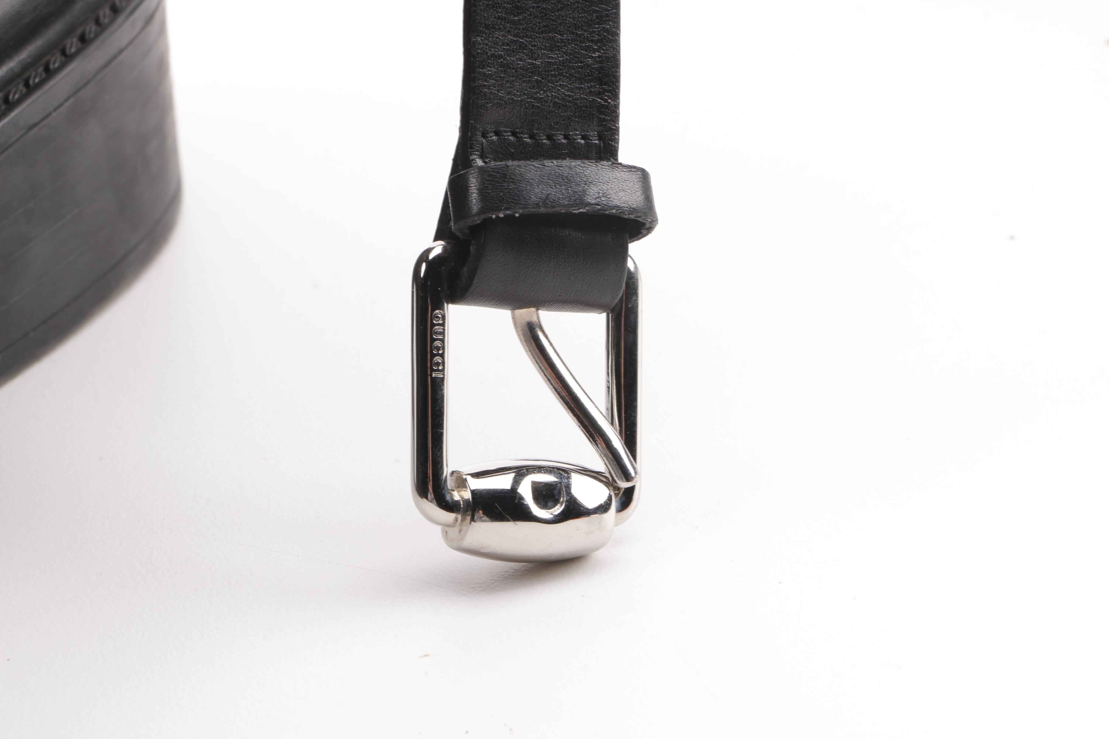 Women's Gucci Edie Black Leather Moto Boots