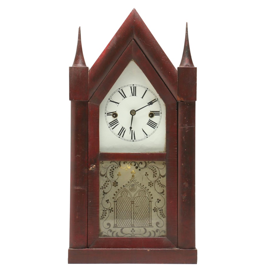 Chauncey Jerome Steeple Mantel Clock, Mid 19th Century