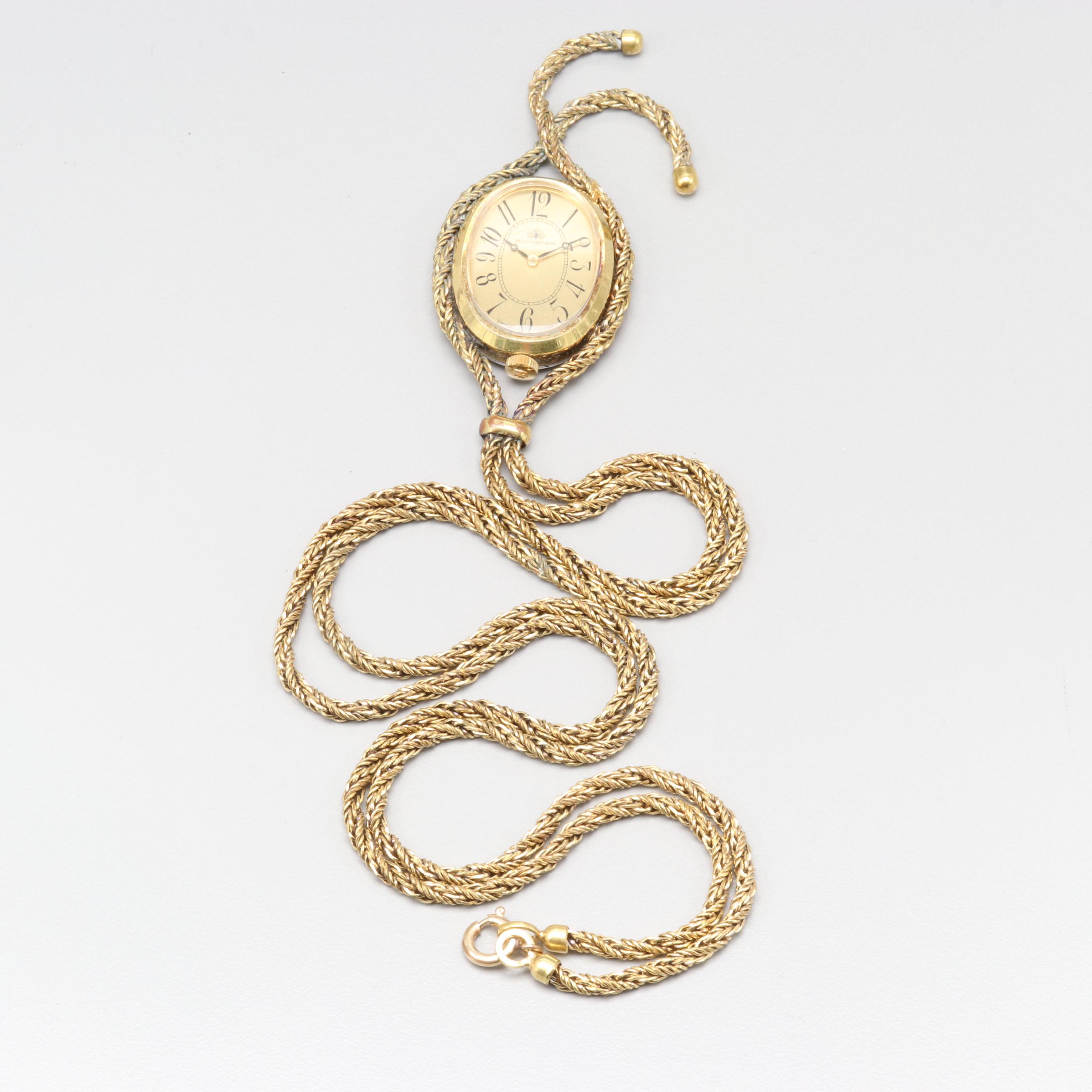 CYMA Two-Tone Watch With Bucherer Gold Tone Pendant Watch