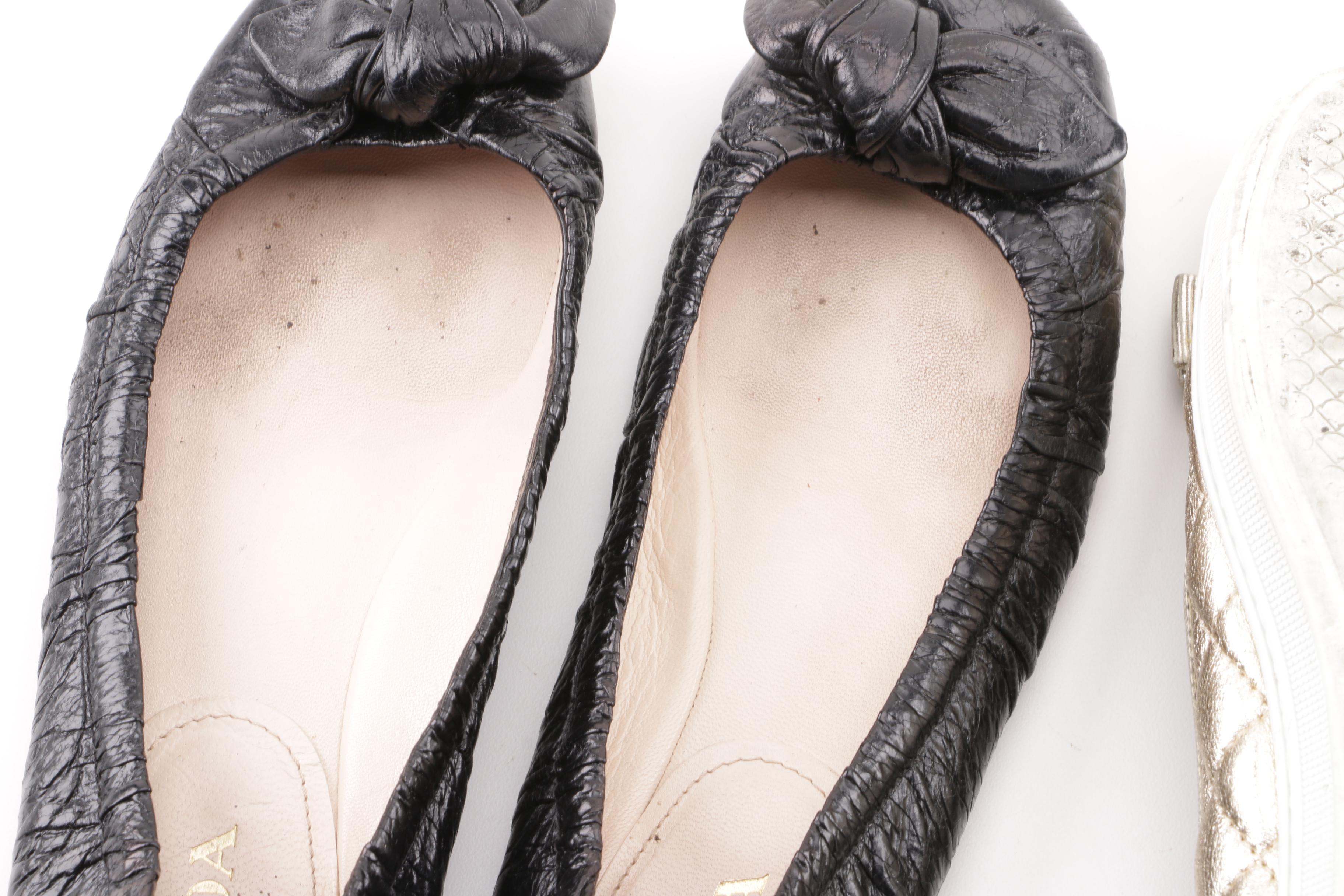 Women's Chanel, Prada and Salvatore Ferragamo Flats