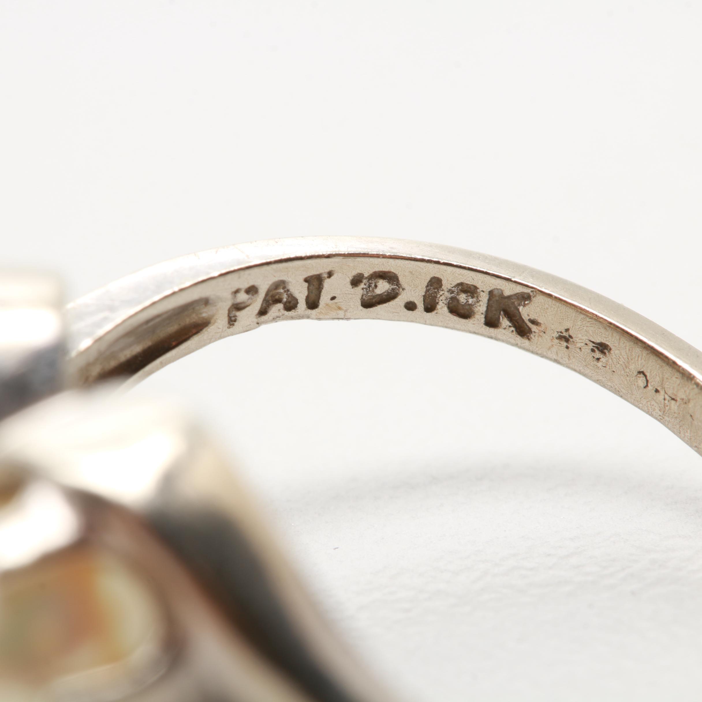 10K White Gold Cultured Pearl Ring