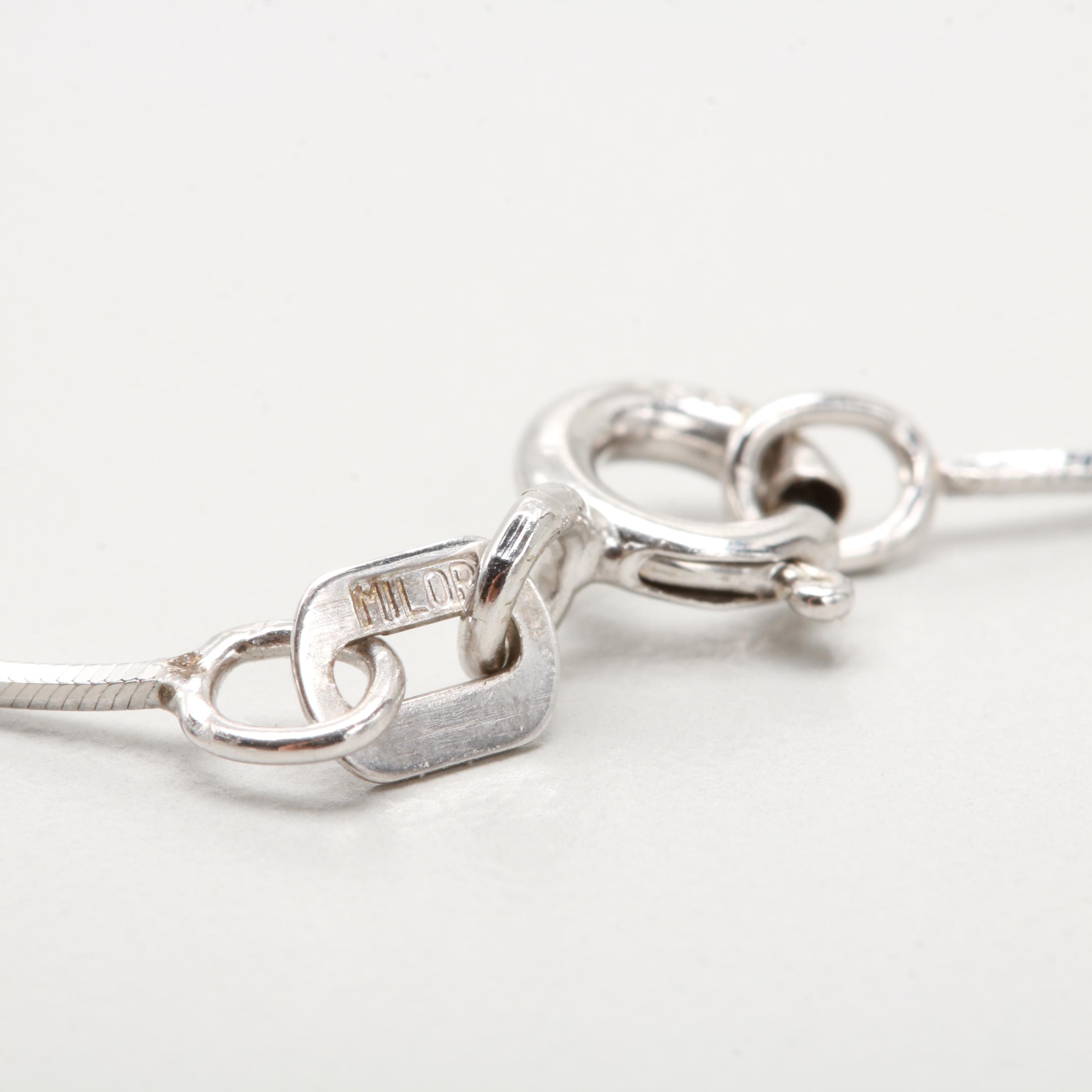 14K White Gold Diamond Necklace