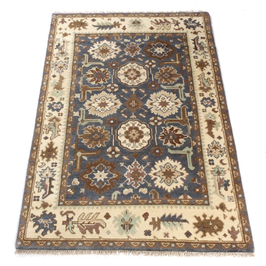 Hand-Knotted Indo-Turkish Oushak Rug