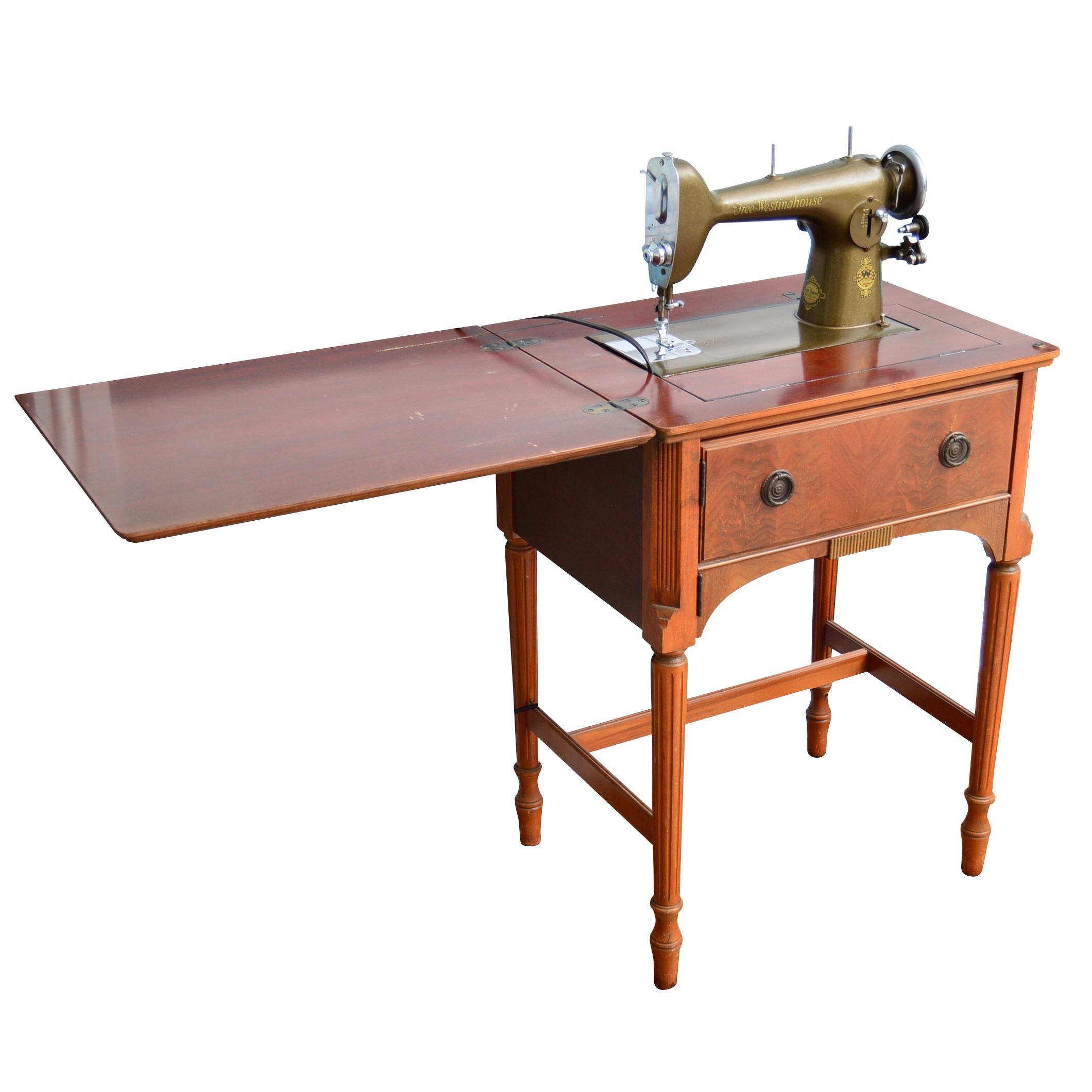 Vintage Free-Westinghouse Sewing Machine with Federal Style Cabinet