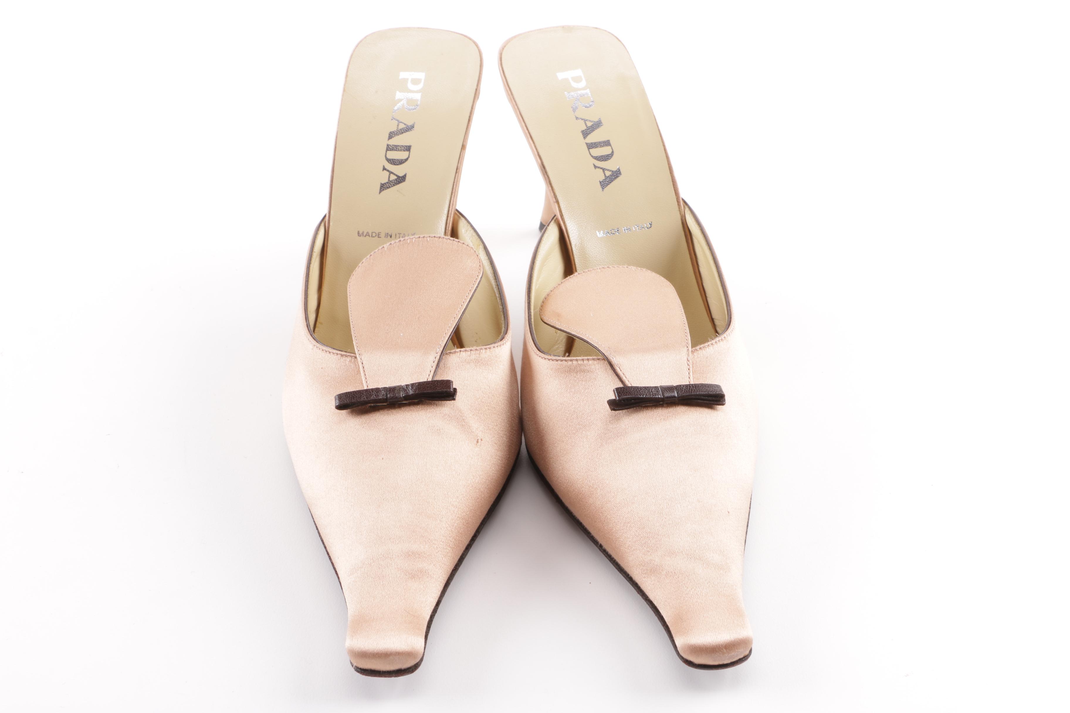 Women's Prada Donna Blush Satin Mules