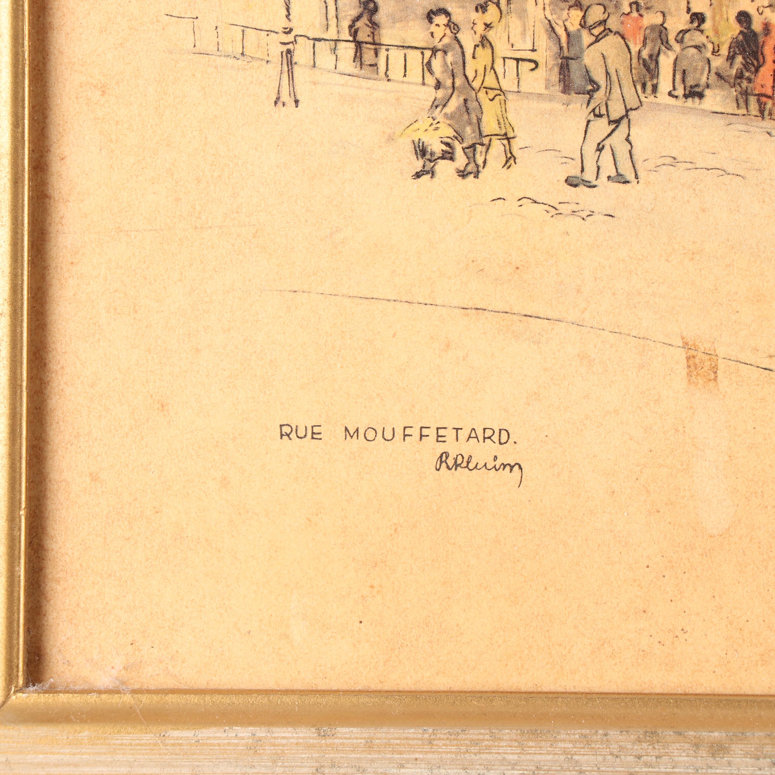 Offset Lithograph after Rie Pluim "Rue Mouffetard"