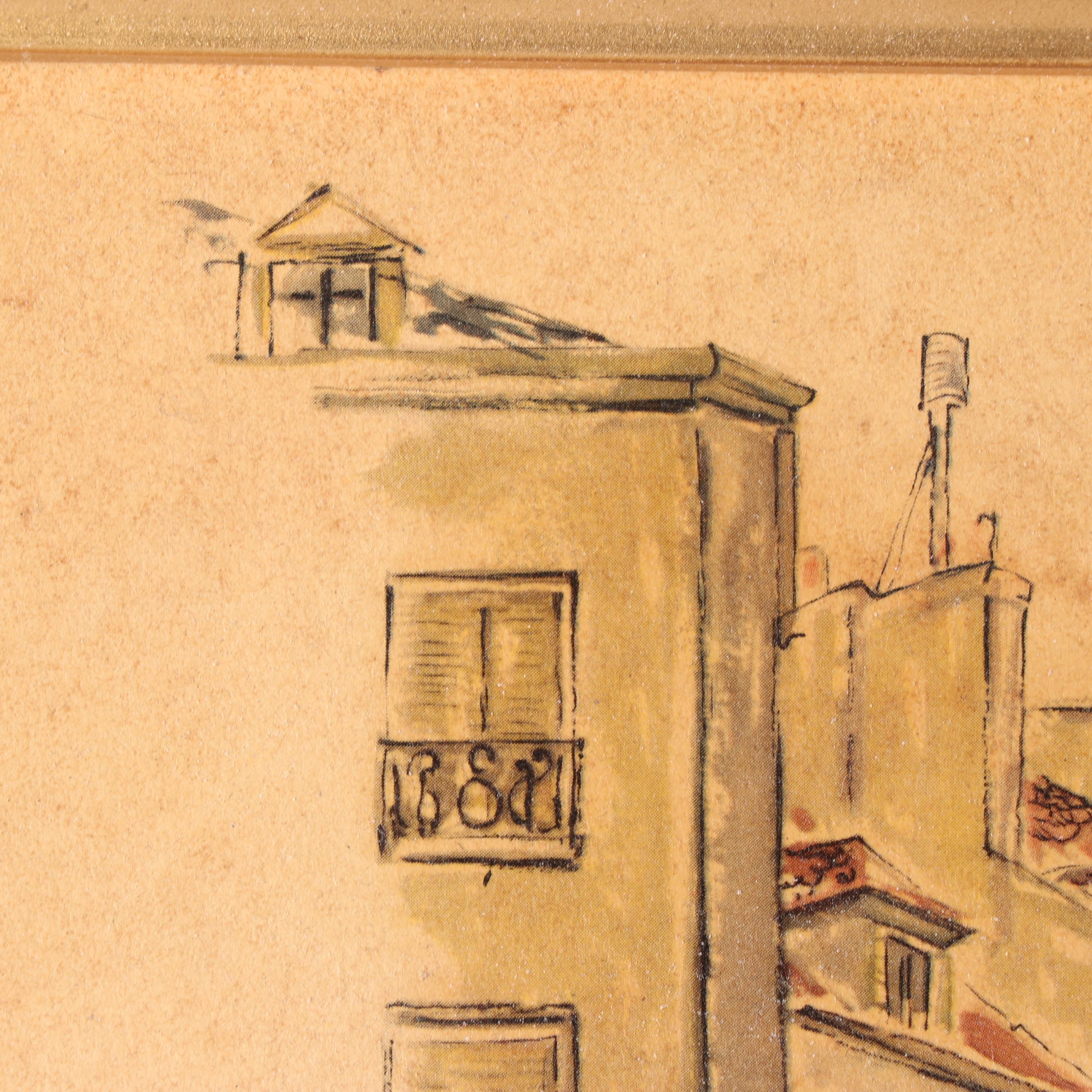 Offset Lithograph after Rie Pluim "Rue Mouffetard"