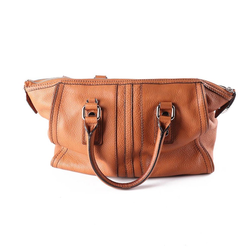 Milly Russet Tan Pebbled Leather Handbag