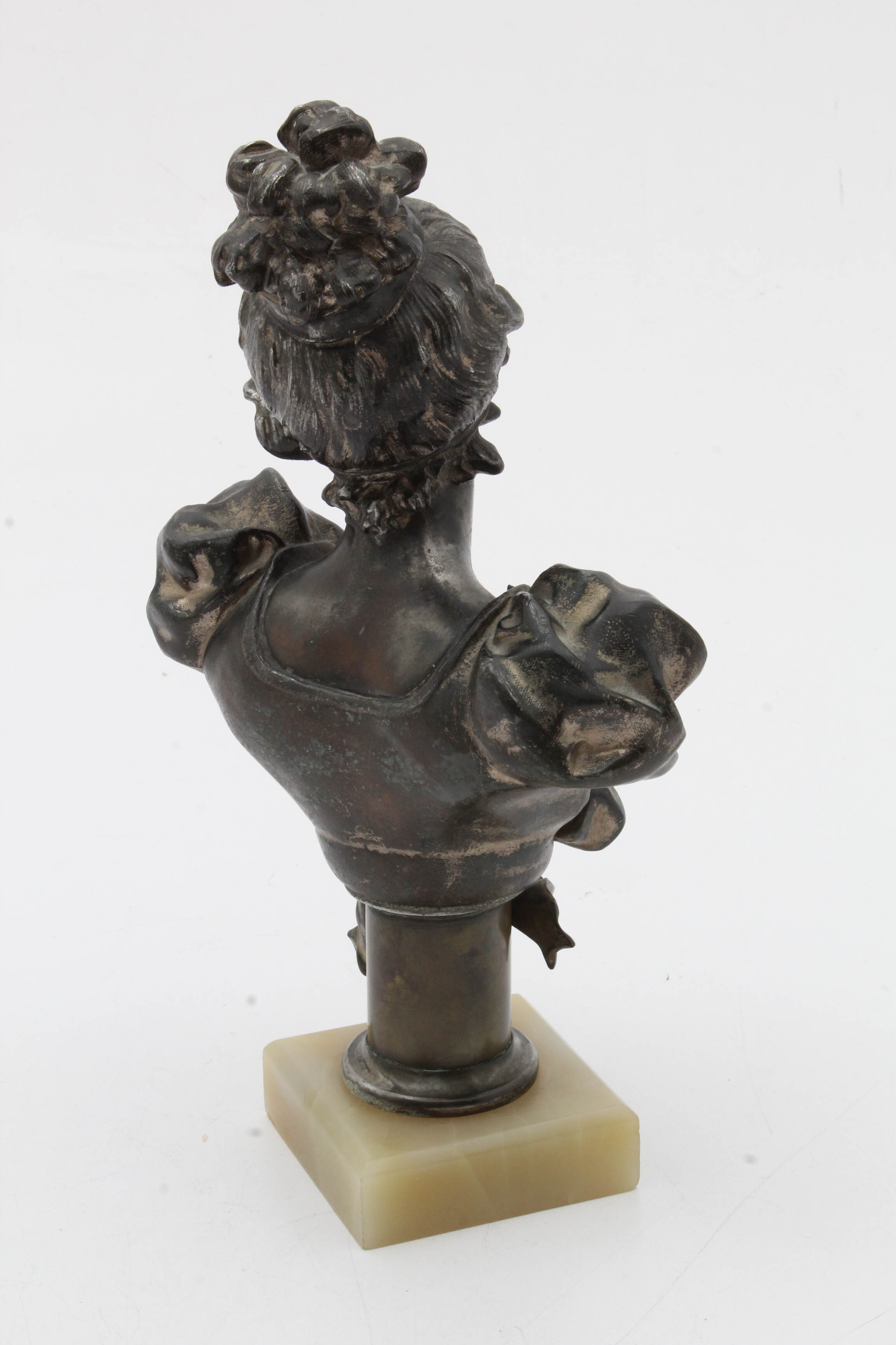 Vintage Cast Spelter Bust of Young Woman