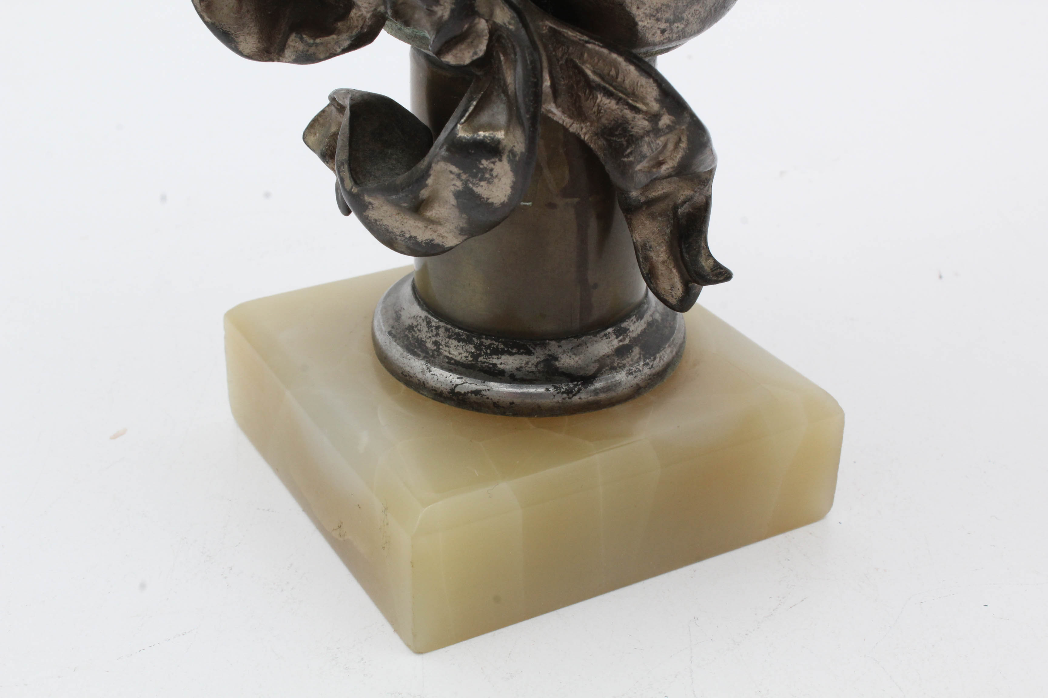 Vintage Cast Spelter Bust of Young Woman