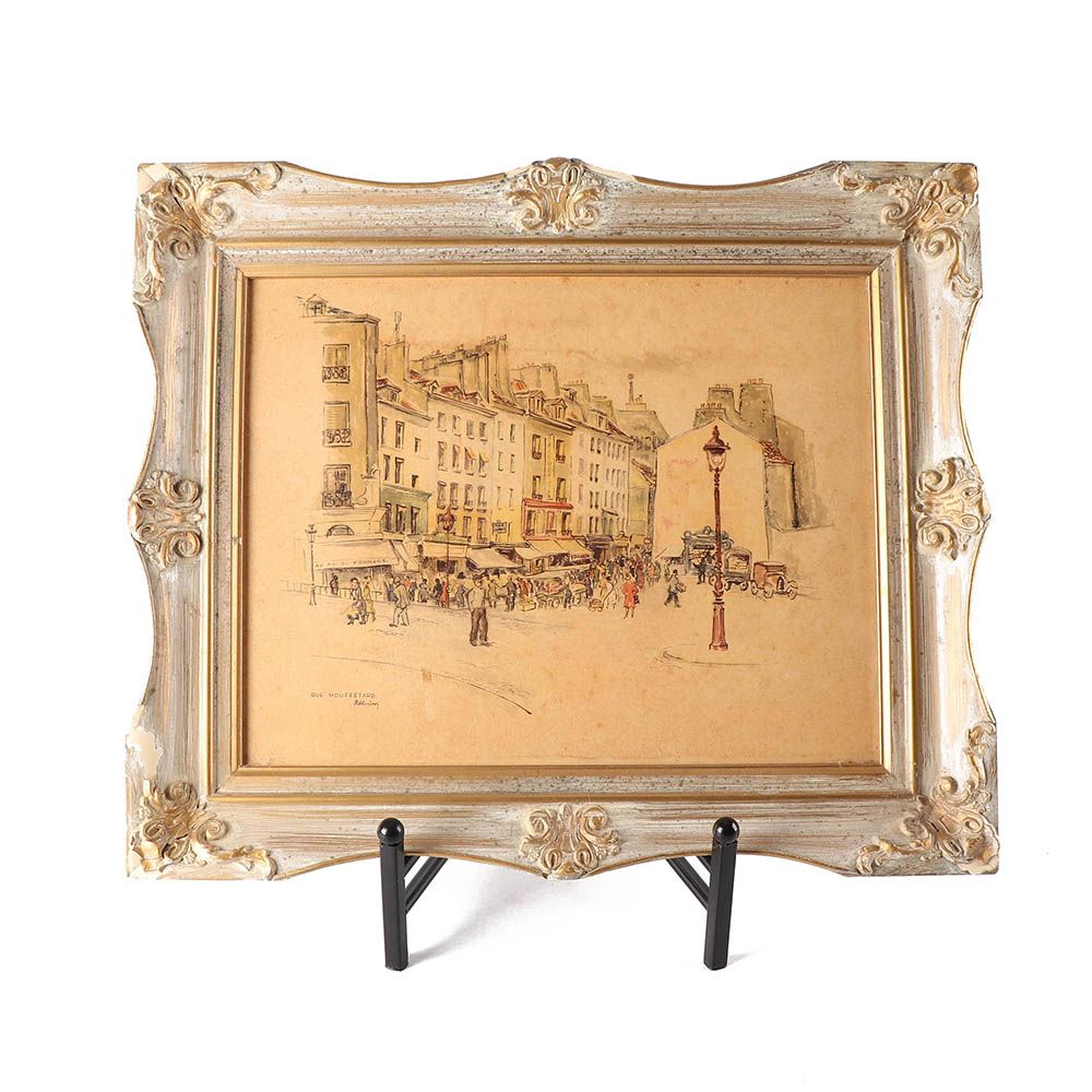 Offset Lithograph after Rie Pluim "Rue Mouffetard"