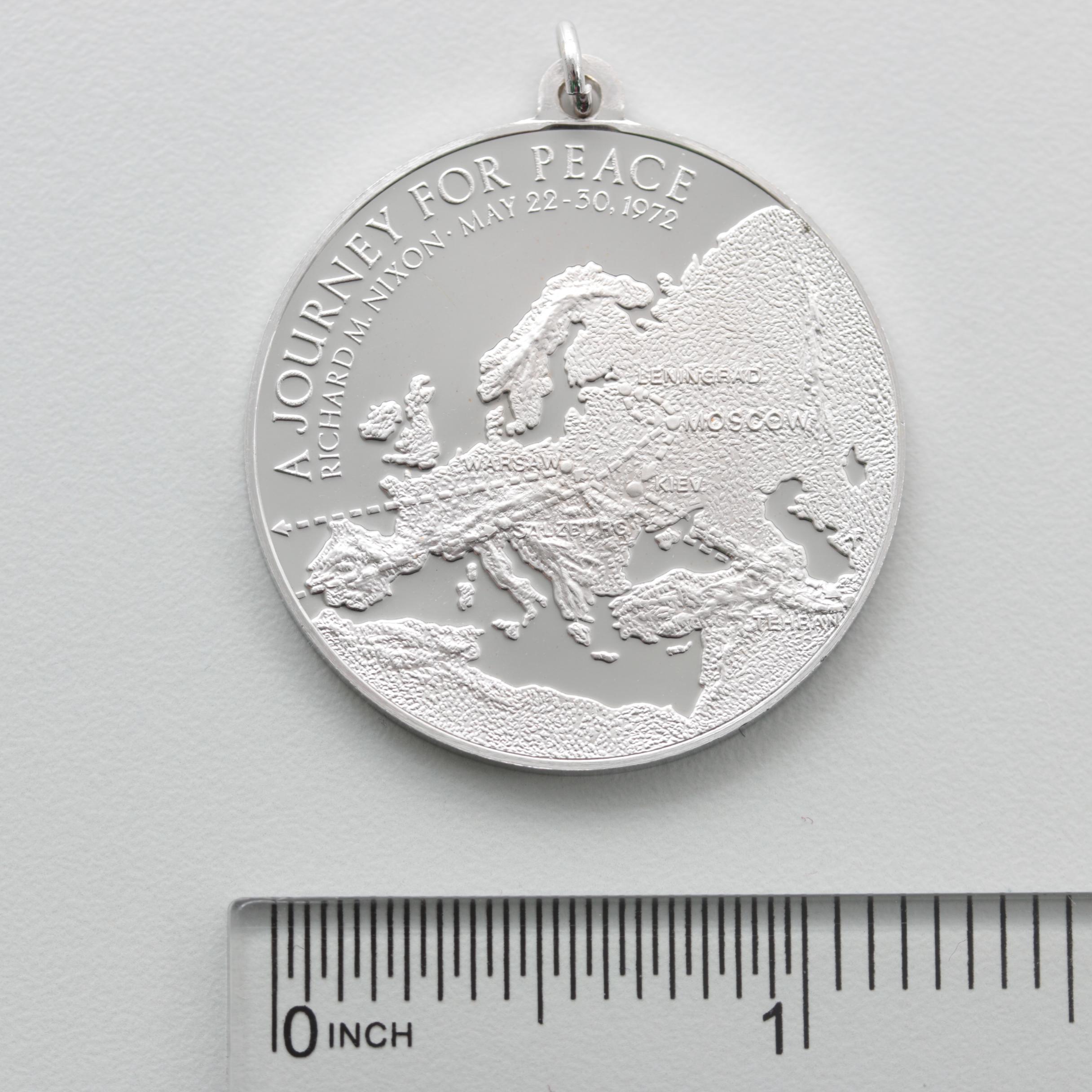 1972 Sterling Silver Commemorative Richard Nixon "Journey for Peace" Medallion