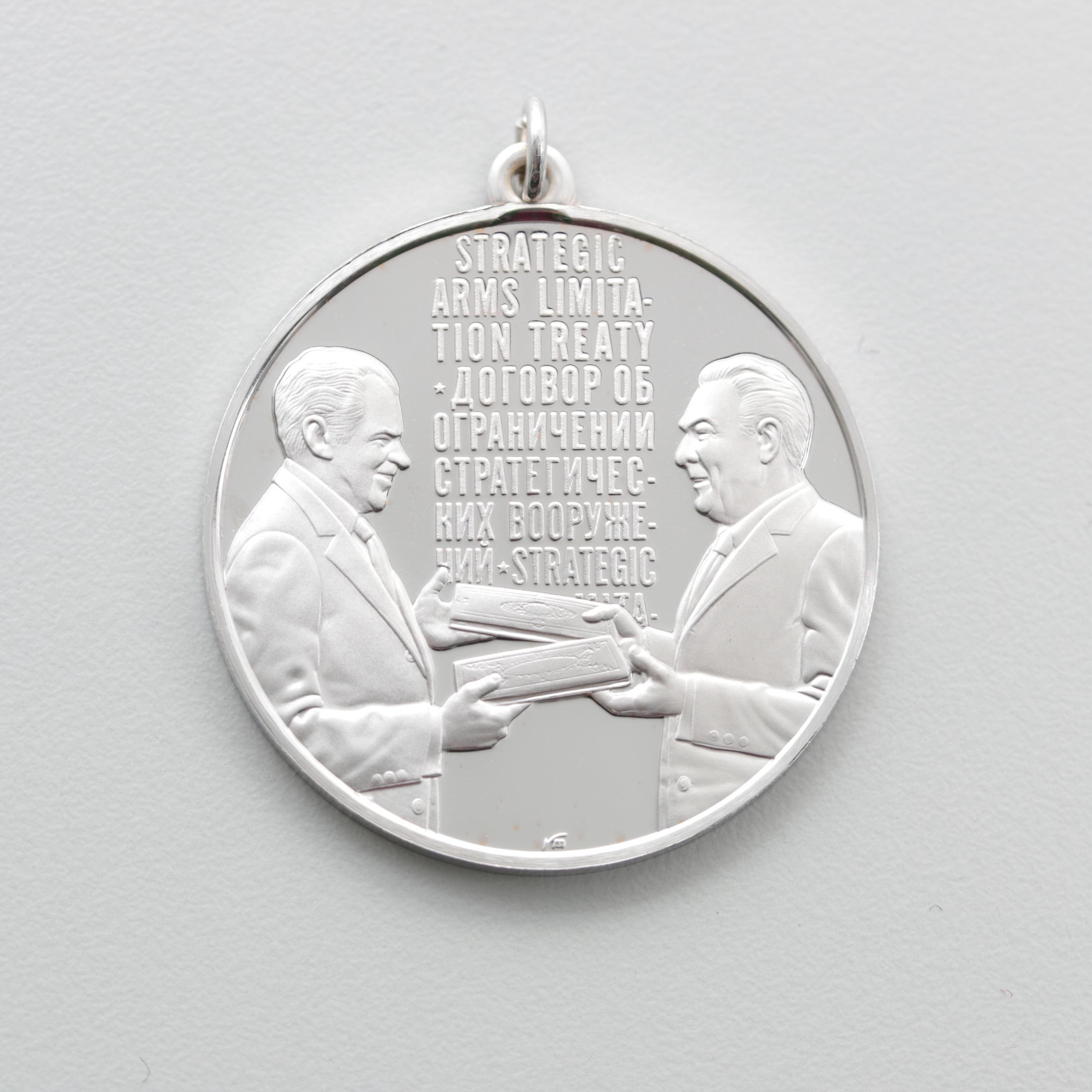 1972 Sterling Silver Commemorative Richard Nixon "Journey for Peace" Medallion