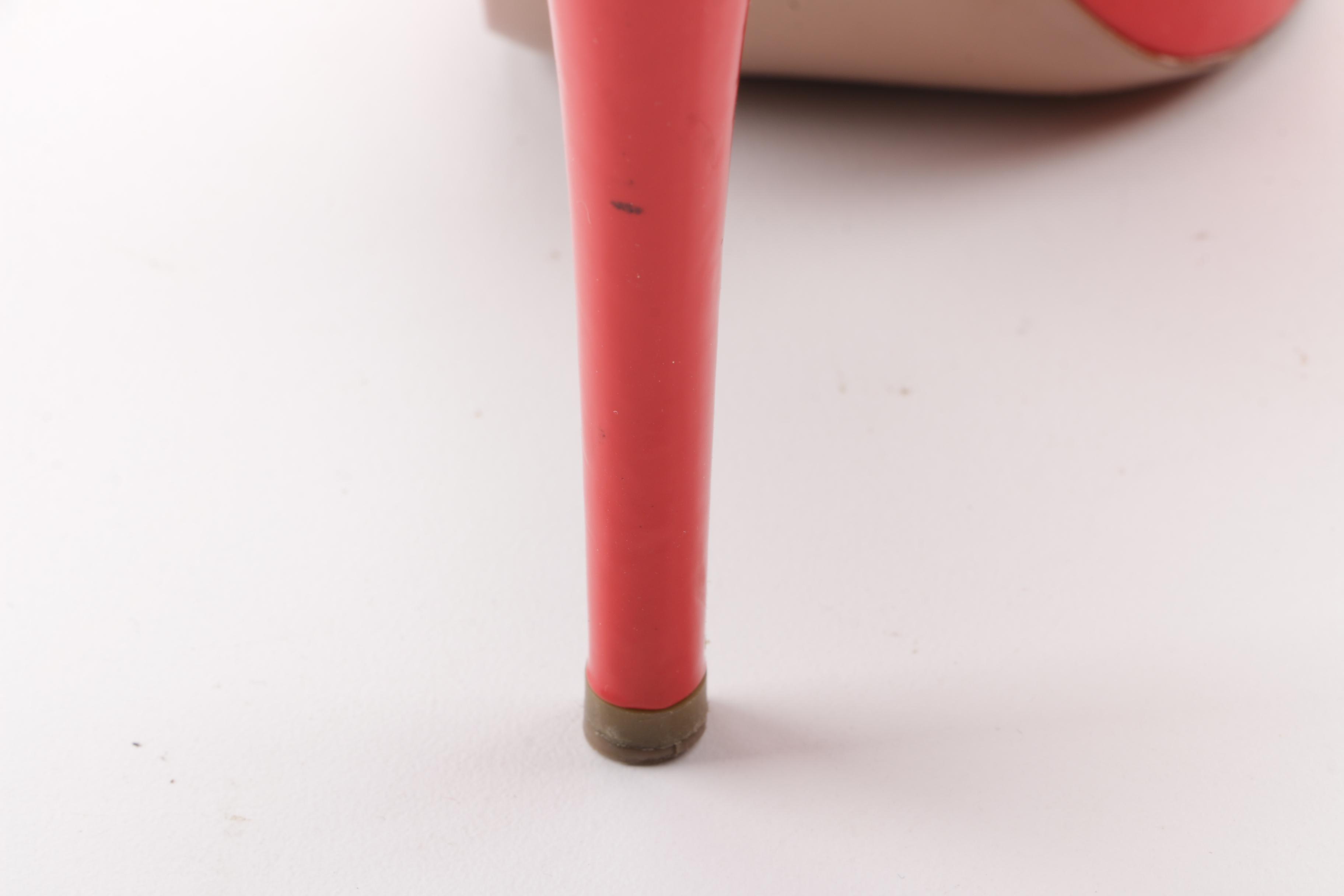 Prada Red Patent Leather Peep-Toe Platform Slingback Pumps