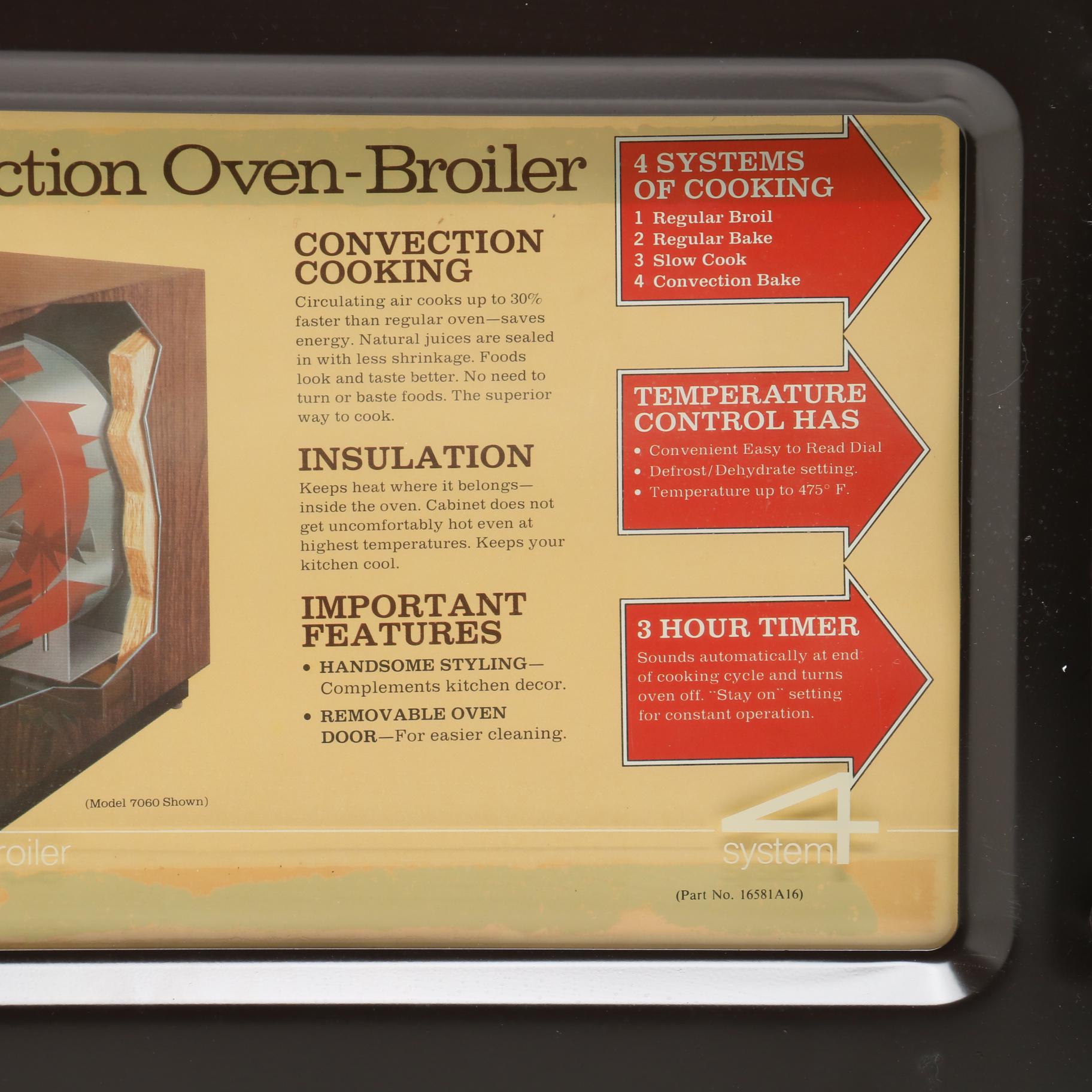 Toastmaster Convection Oven Broiler 7050