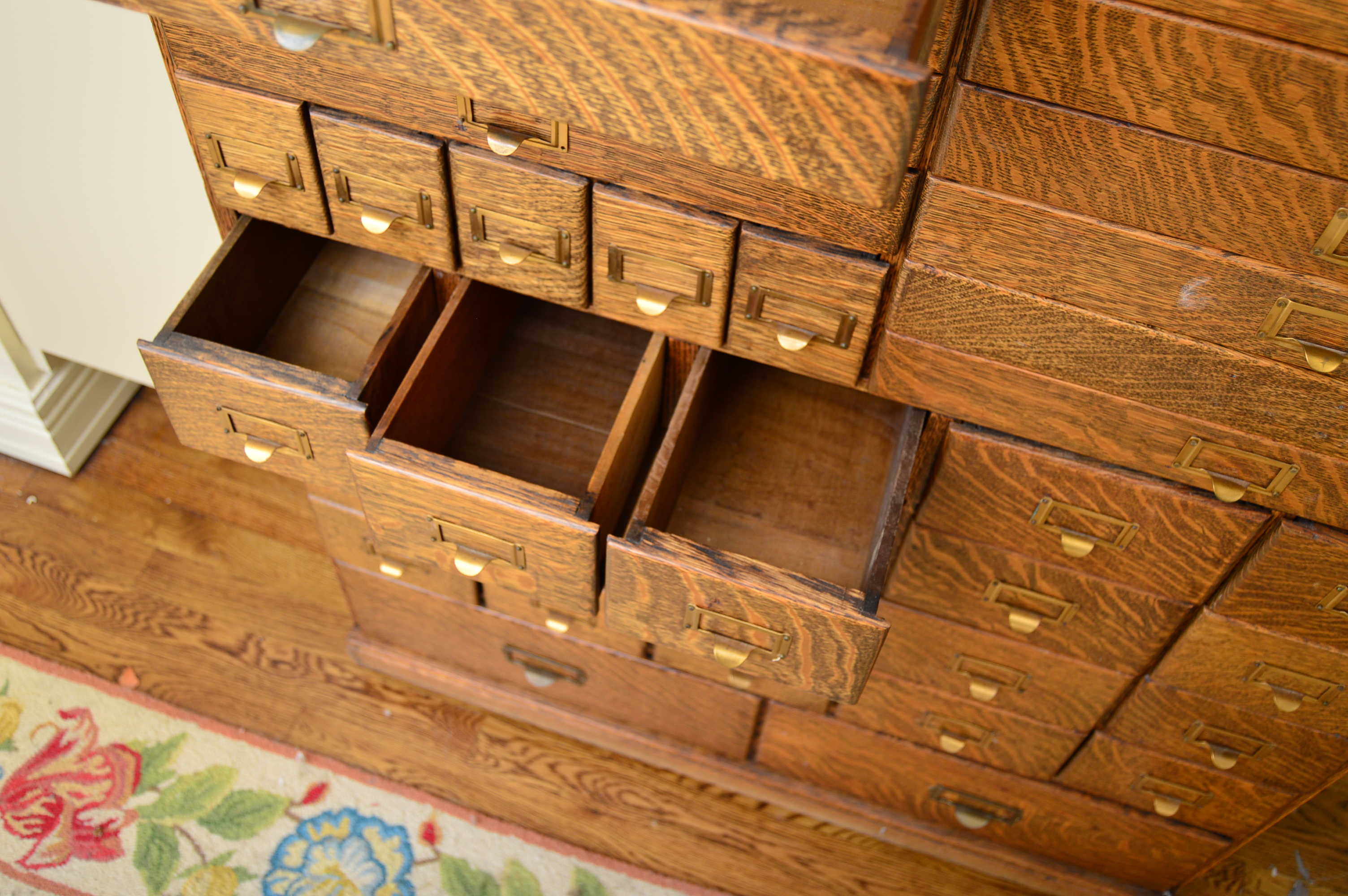 American Oak Pharmacist’s Cabinet, Early 20th Century