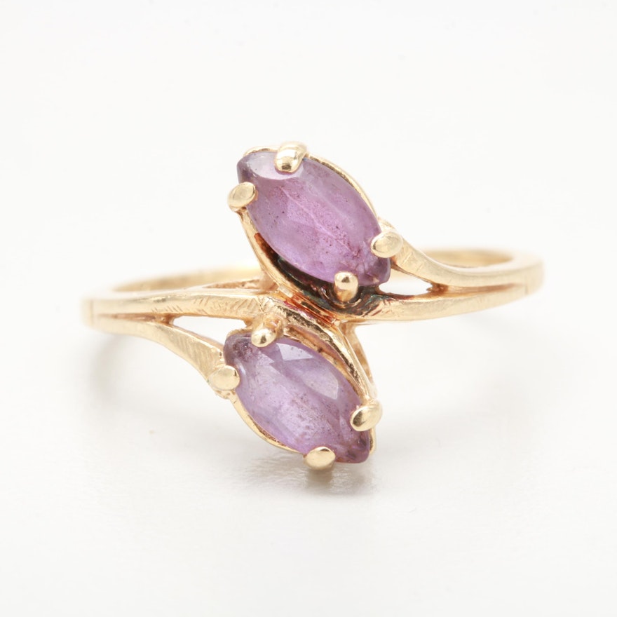 14K Yellow Gold Amethyst Ring