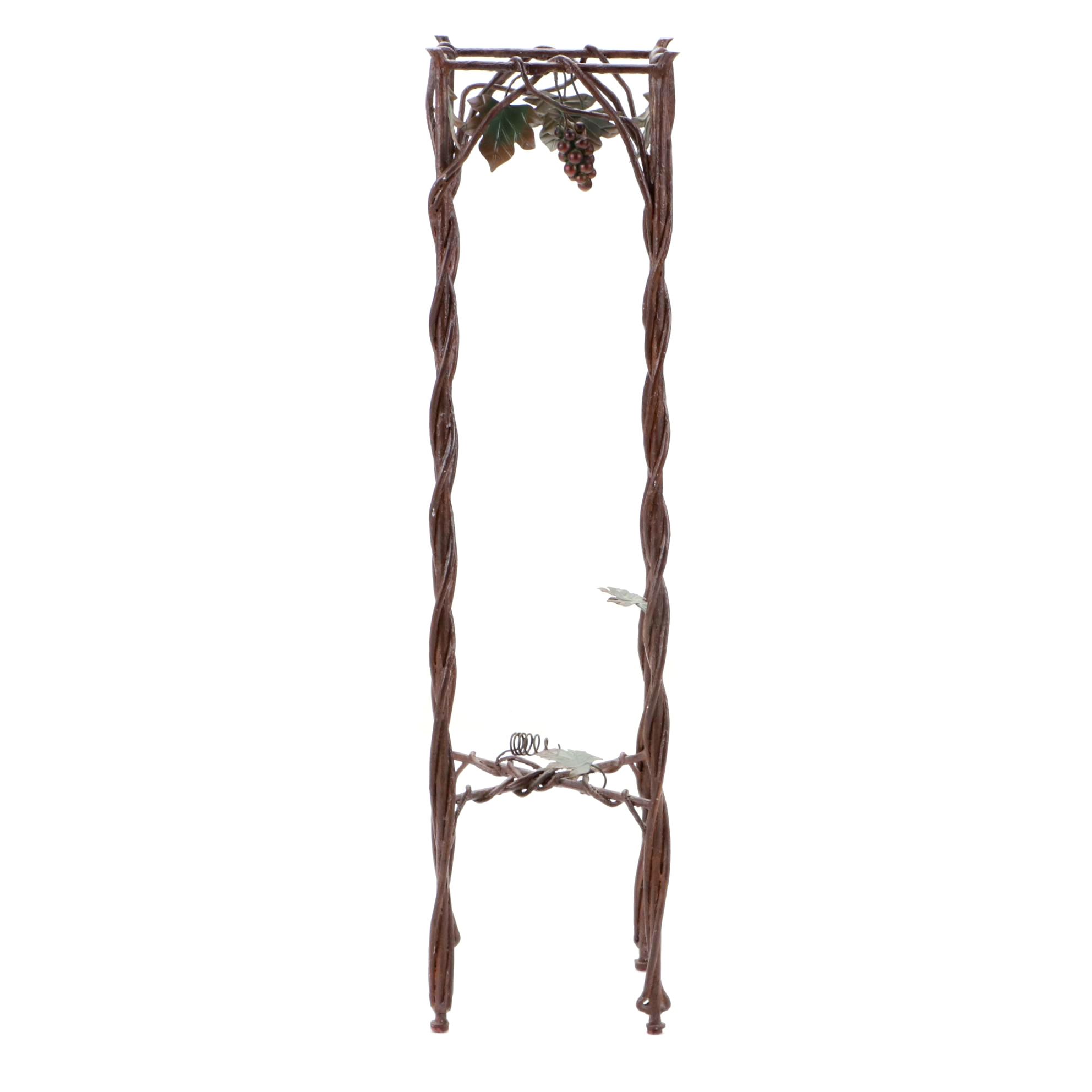 Contemporary Metal Grapevine and Foliate Motif Plant Stand
