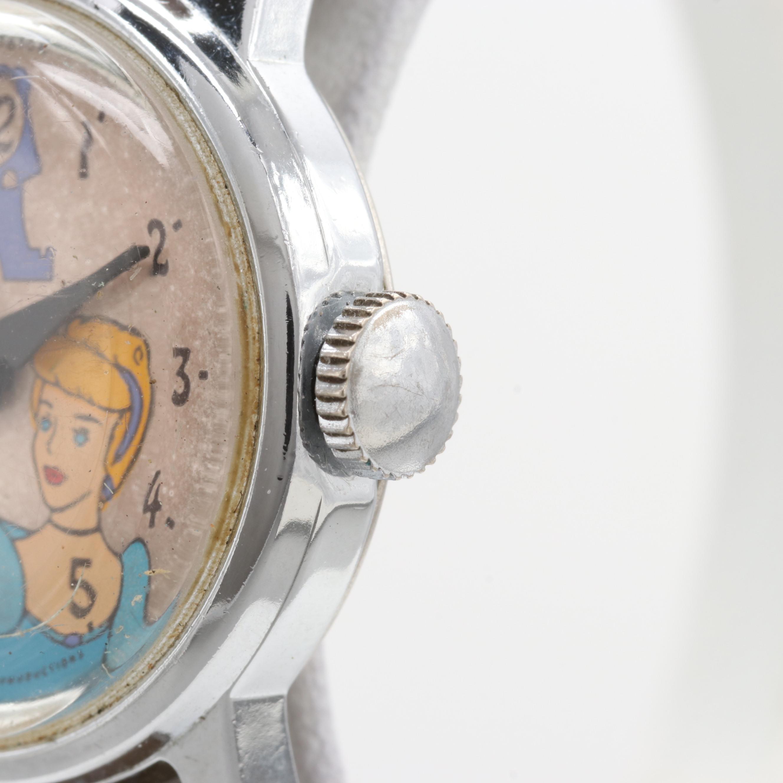 Vintage Timex Stainless Steel Cinderella Character Watch