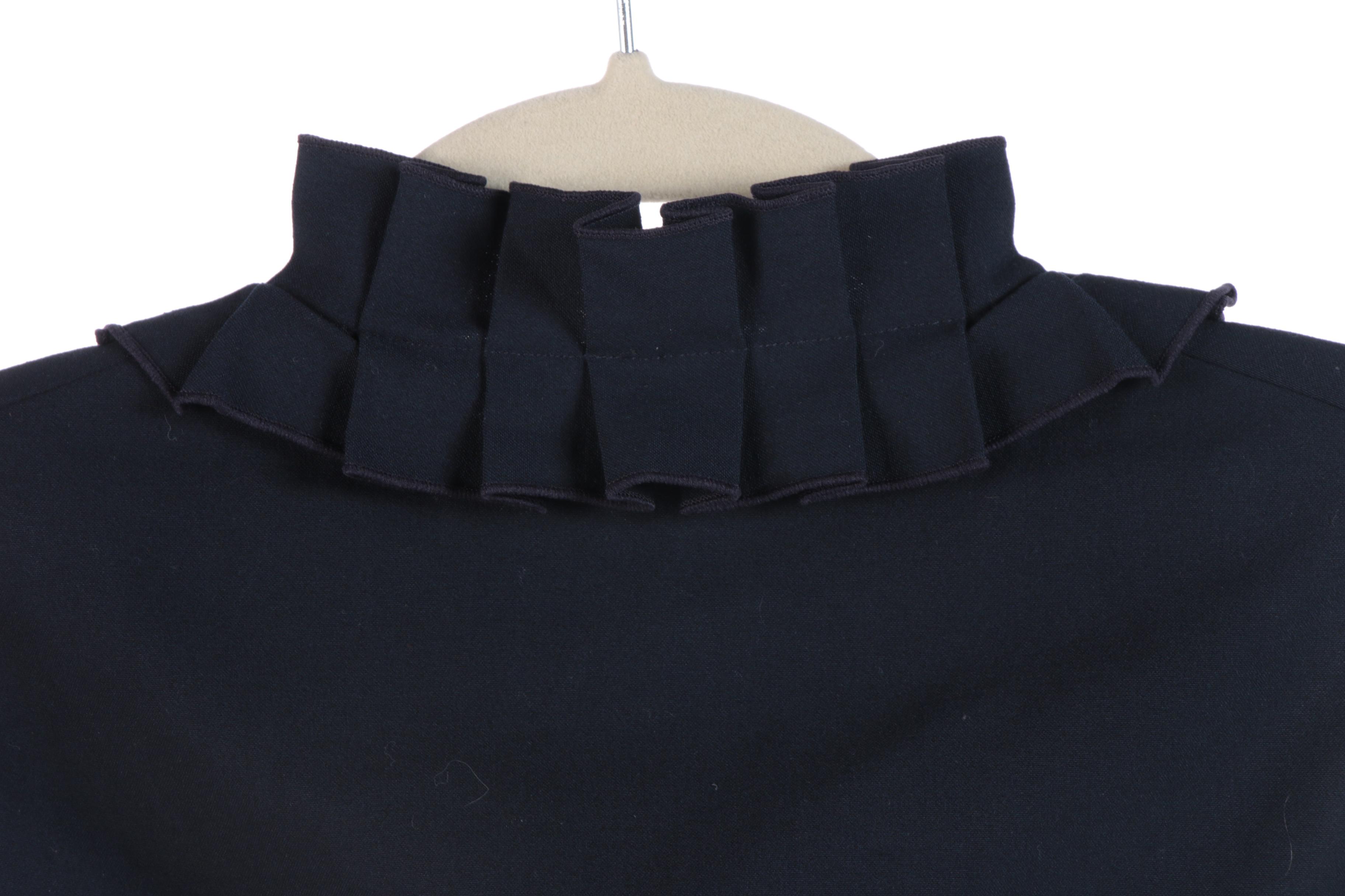 Elie Tahari Leather Accented Jacket, Dark Tone Blazers and Magenta Skirt Suit