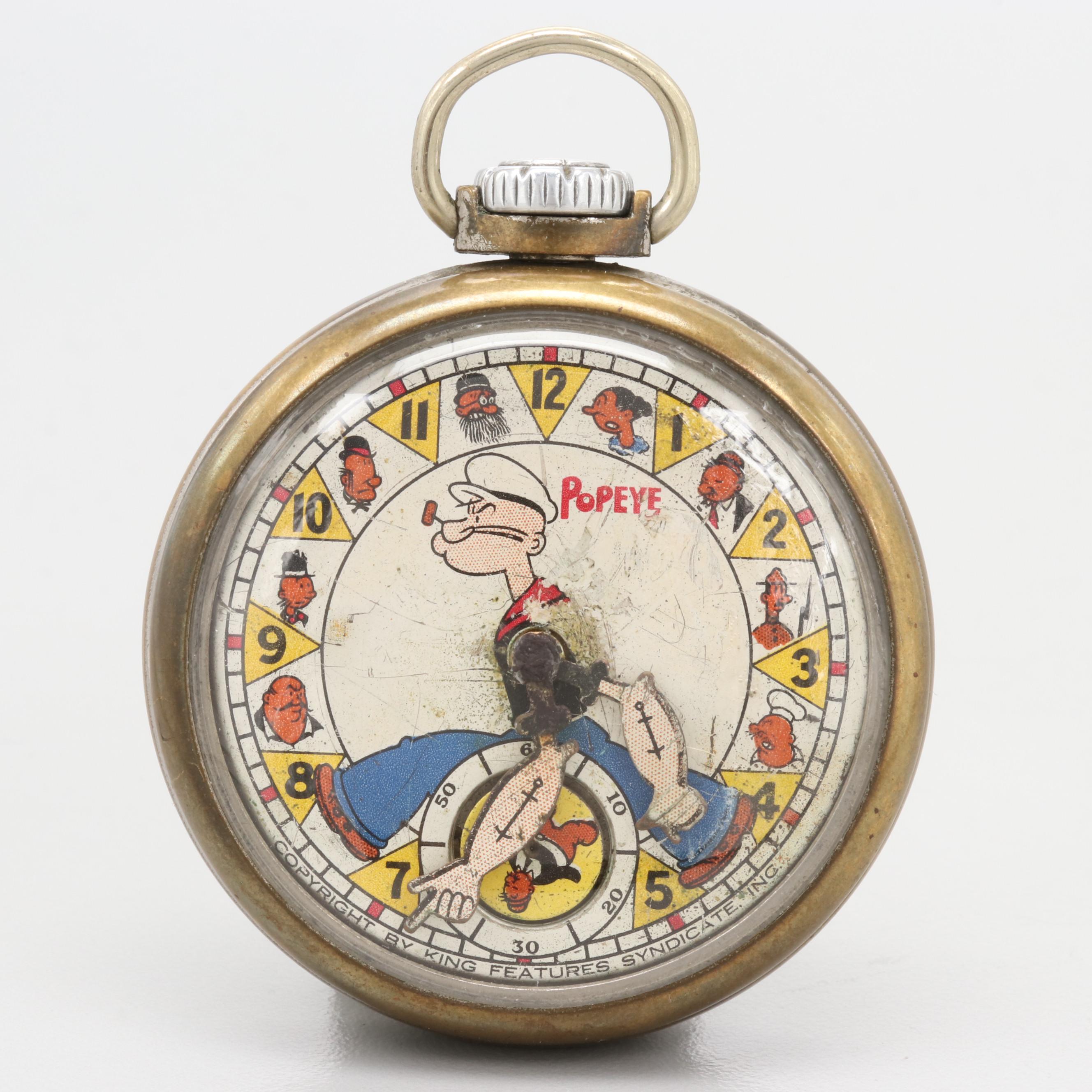 Popeye Pocket Watch By New Haven 1934