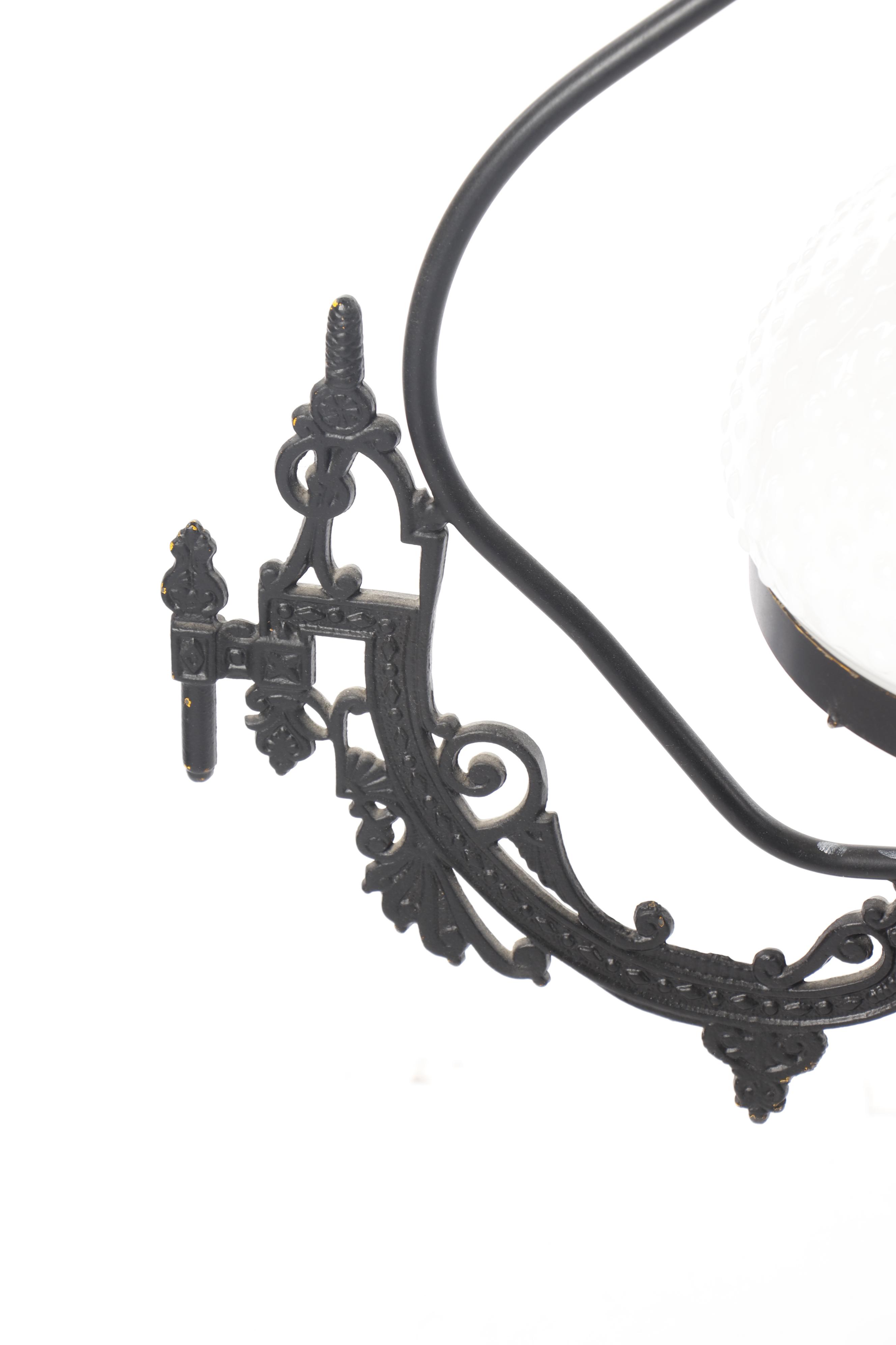 Converted Metal Hanging Gas Light Fixture