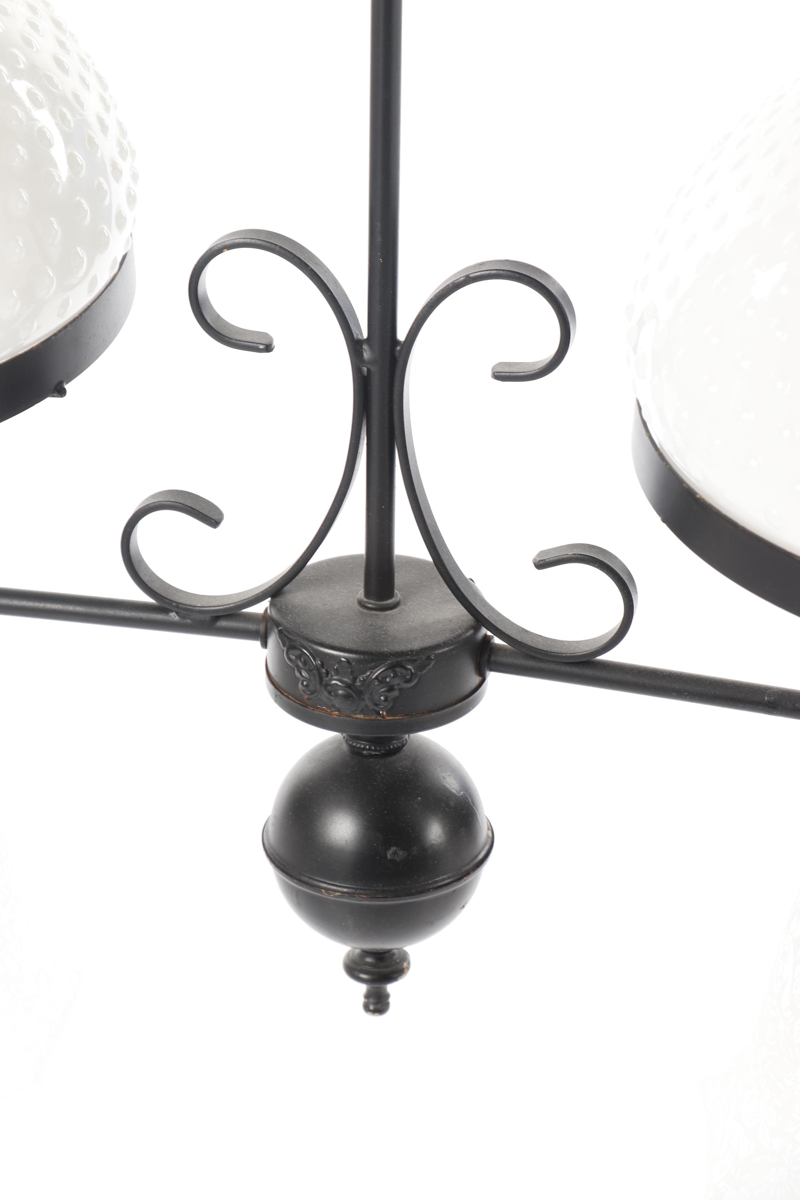Converted Metal Hanging Gas Light Fixture