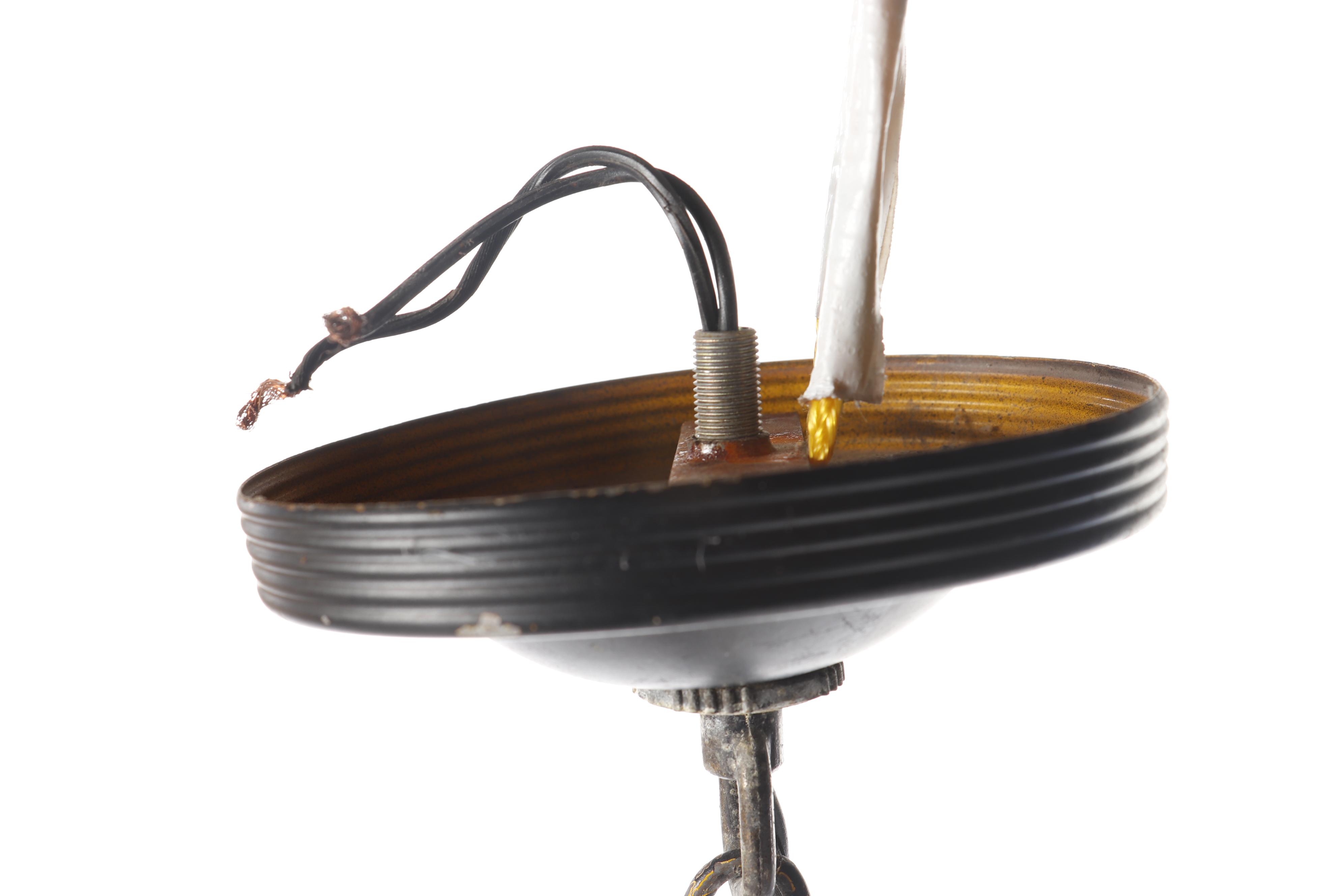 Converted Metal Hanging Gas Light Fixture