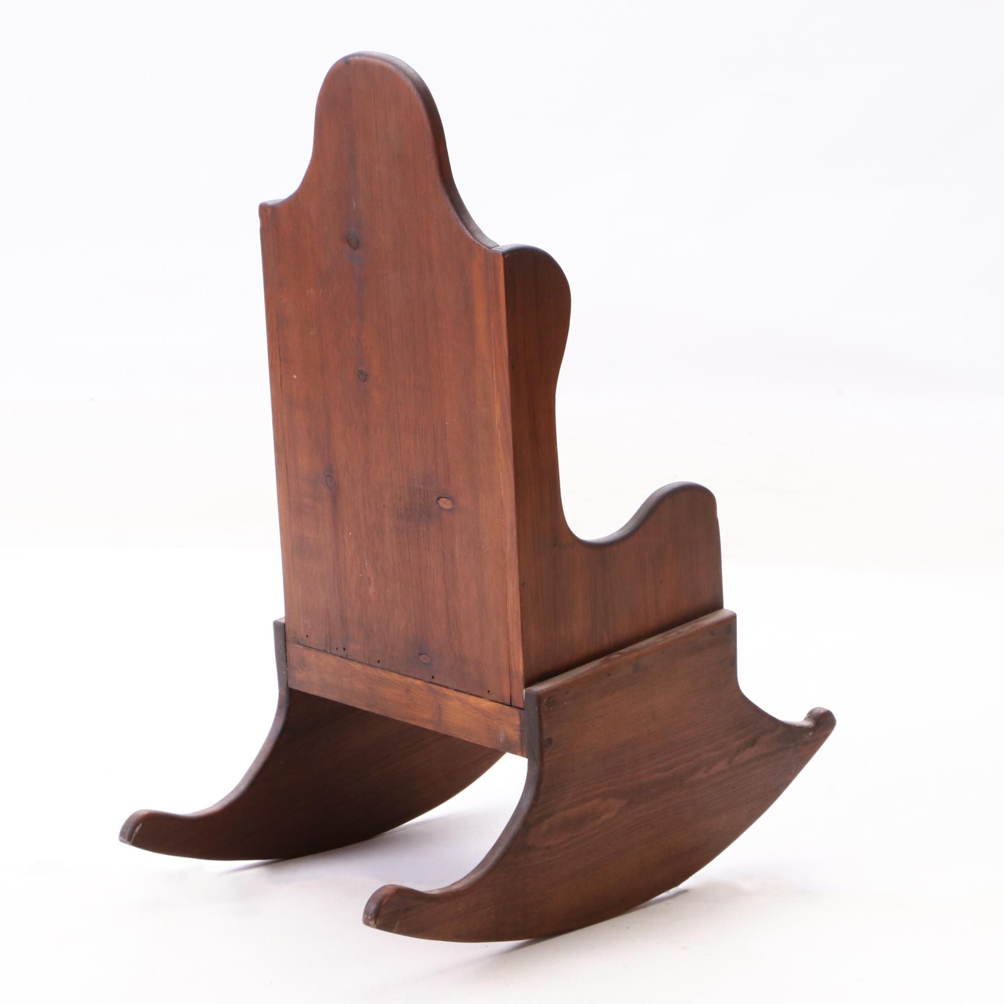 Artisan Made Pine Child's Rocking Chair by William Whalen, Late 20th Century