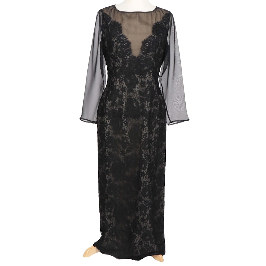 William Pearson Black Lace Cocktail Dress