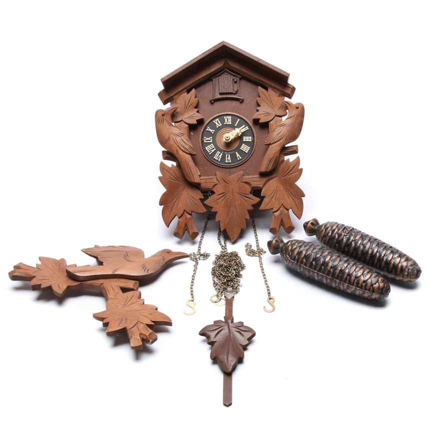 West German Black Forest Style Eight-Day Cuckoo Clock