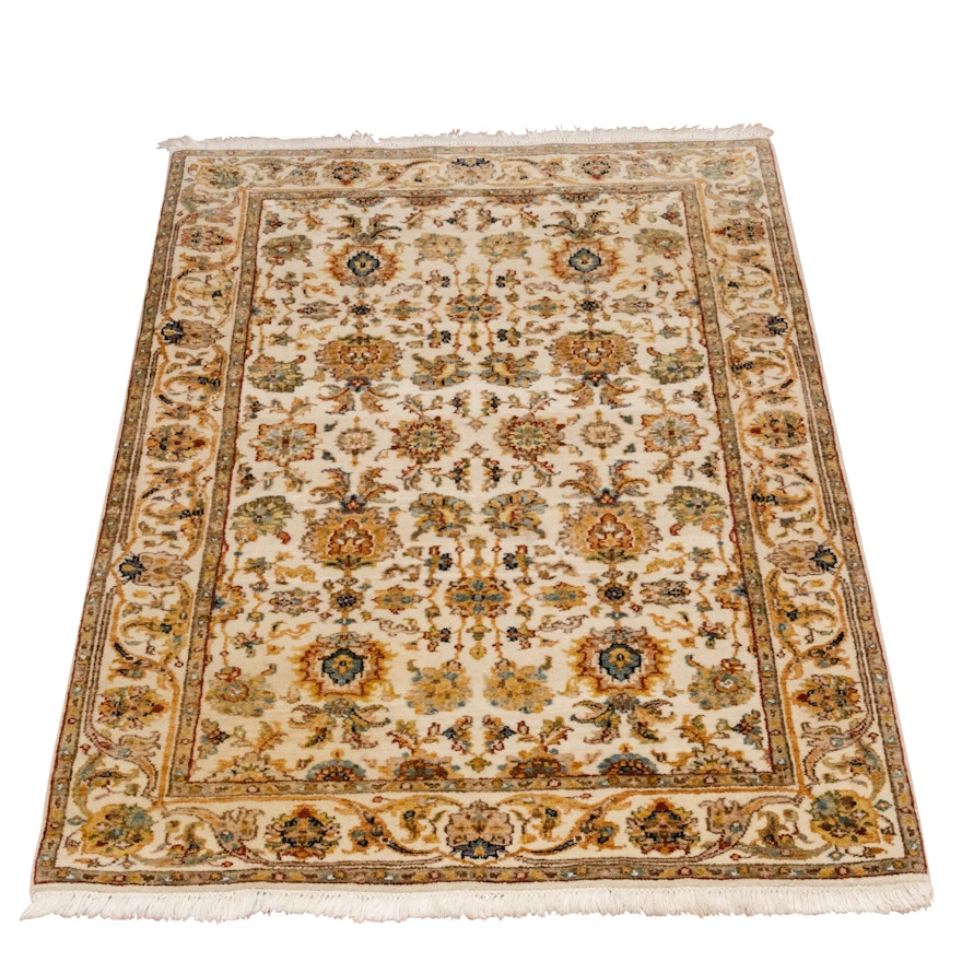 Hand-Knotted Indo-Persian Wool Rug