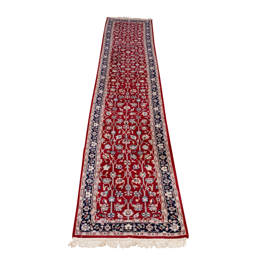 Hand-Knotted Indo-Persian Tabriz Wool Carpet Runner