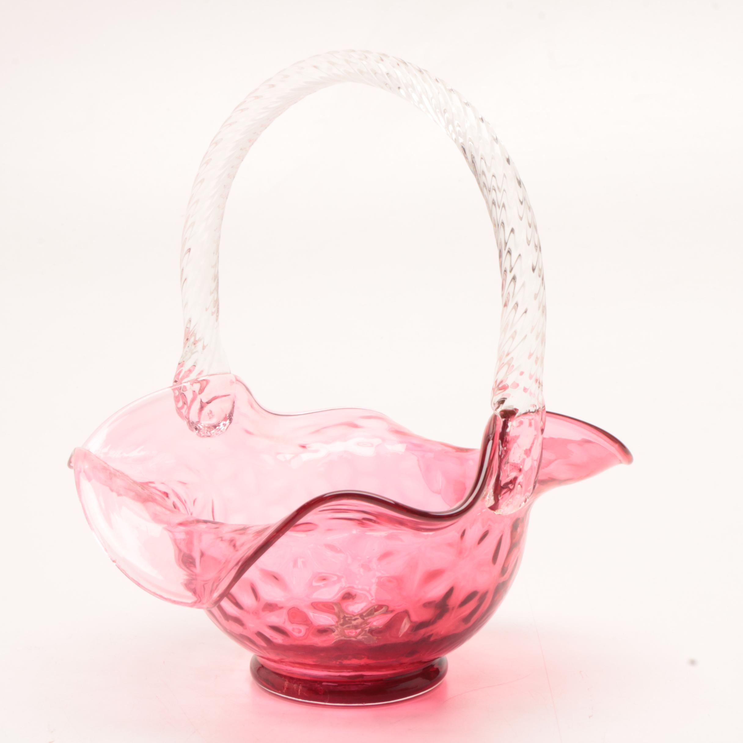 Cranberry Glass Vessels Featuring Fenton