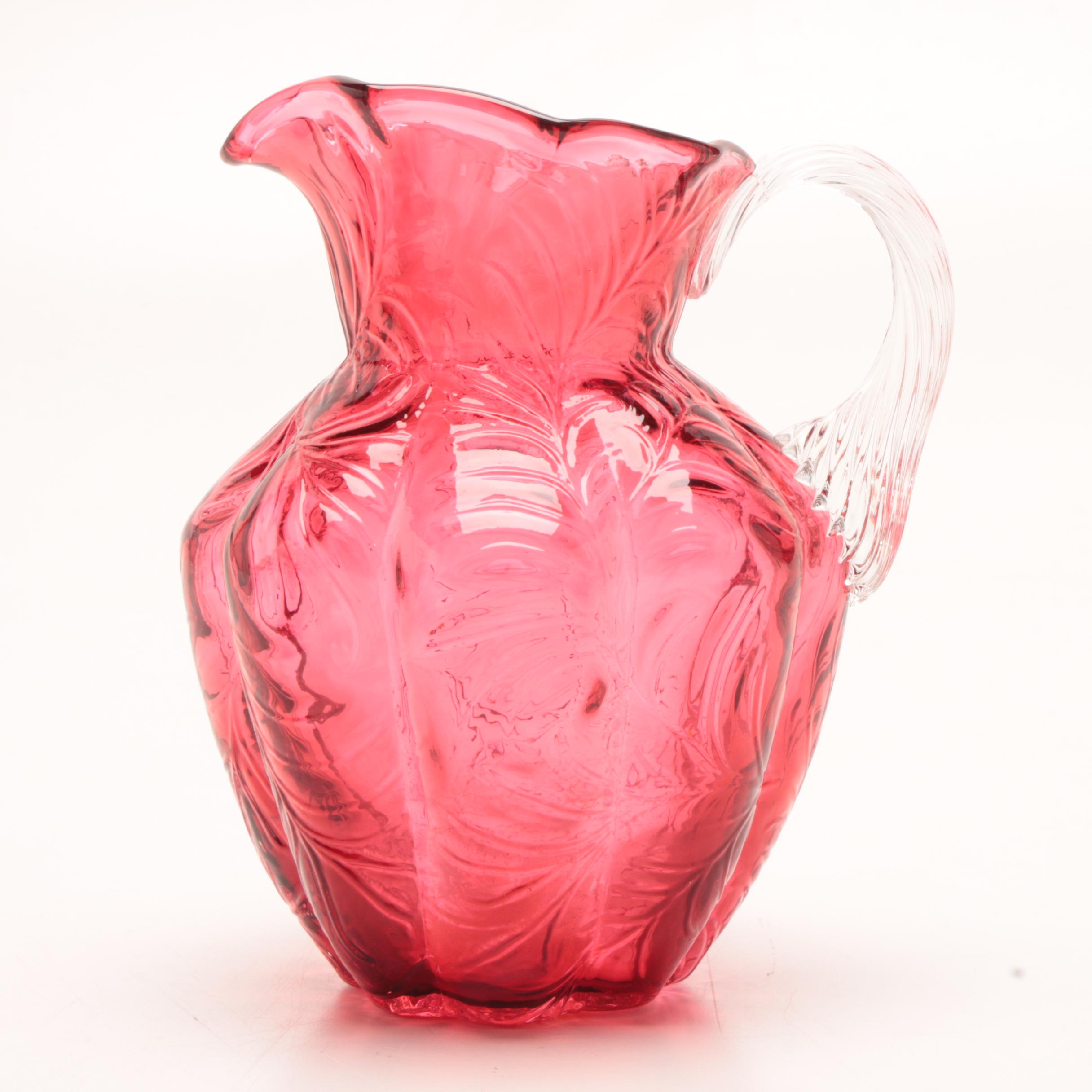 Cranberry Glass Vessels Featuring Fenton