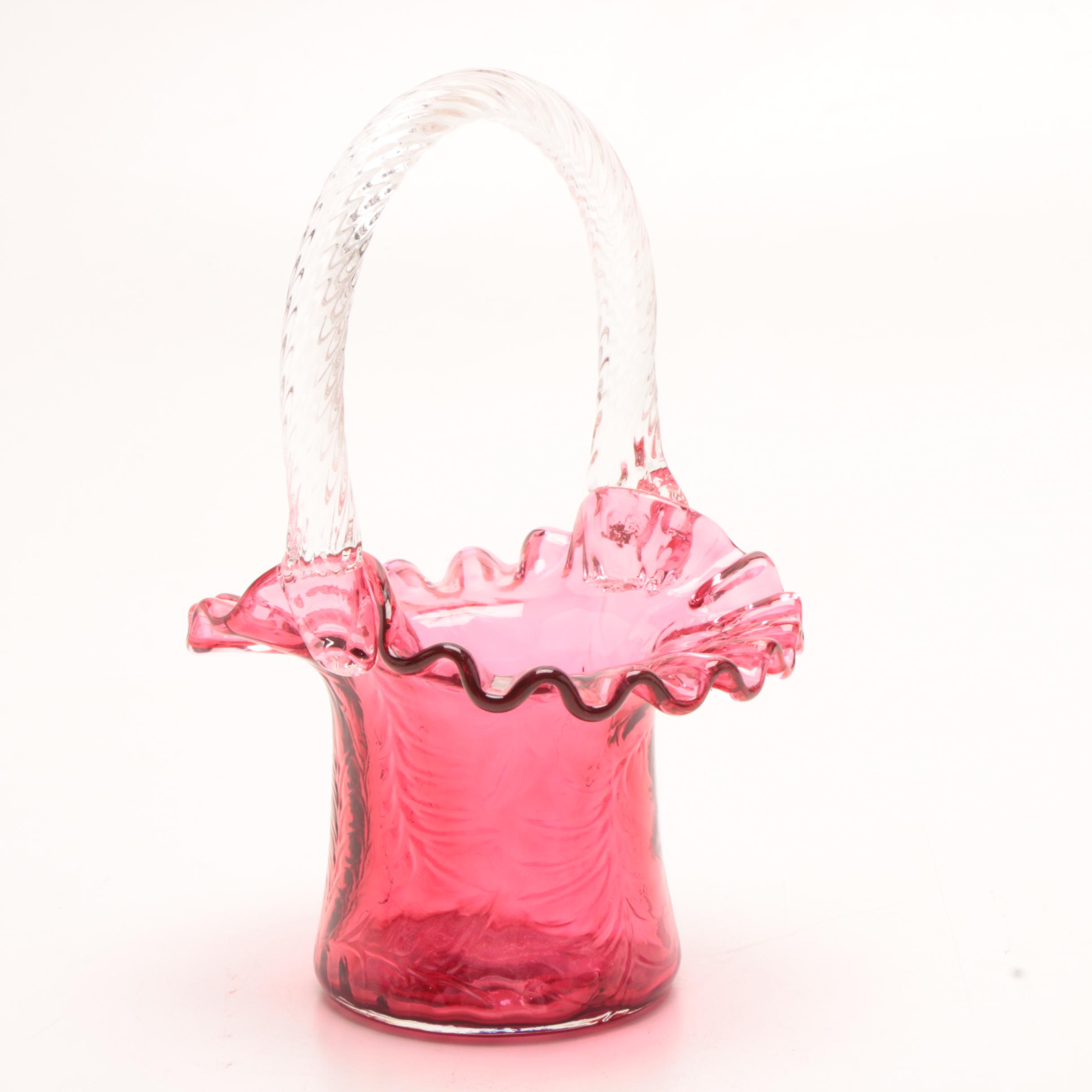 Cranberry Glass Vessels Featuring Fenton