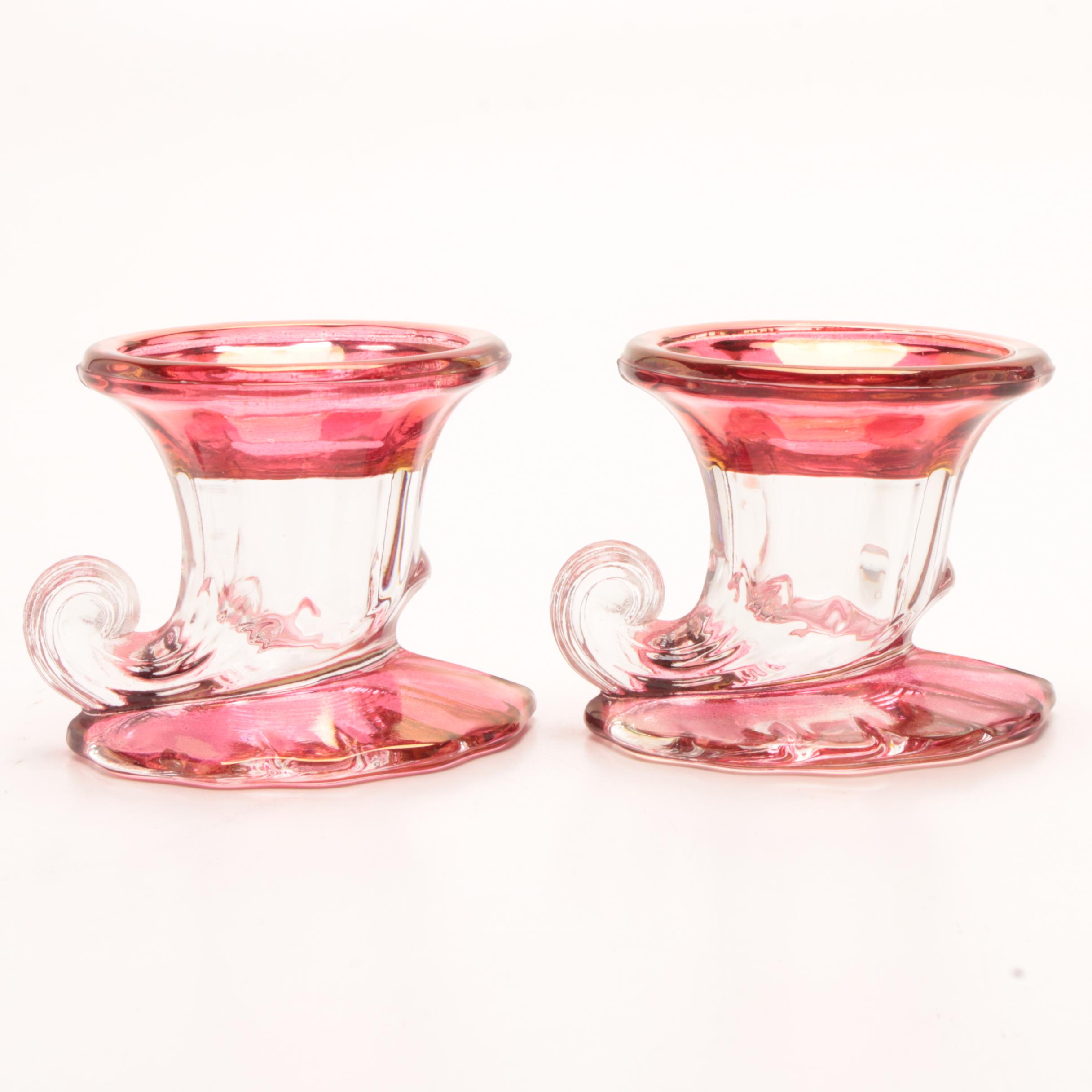 Cranberry Glass Vessels Featuring Fenton
