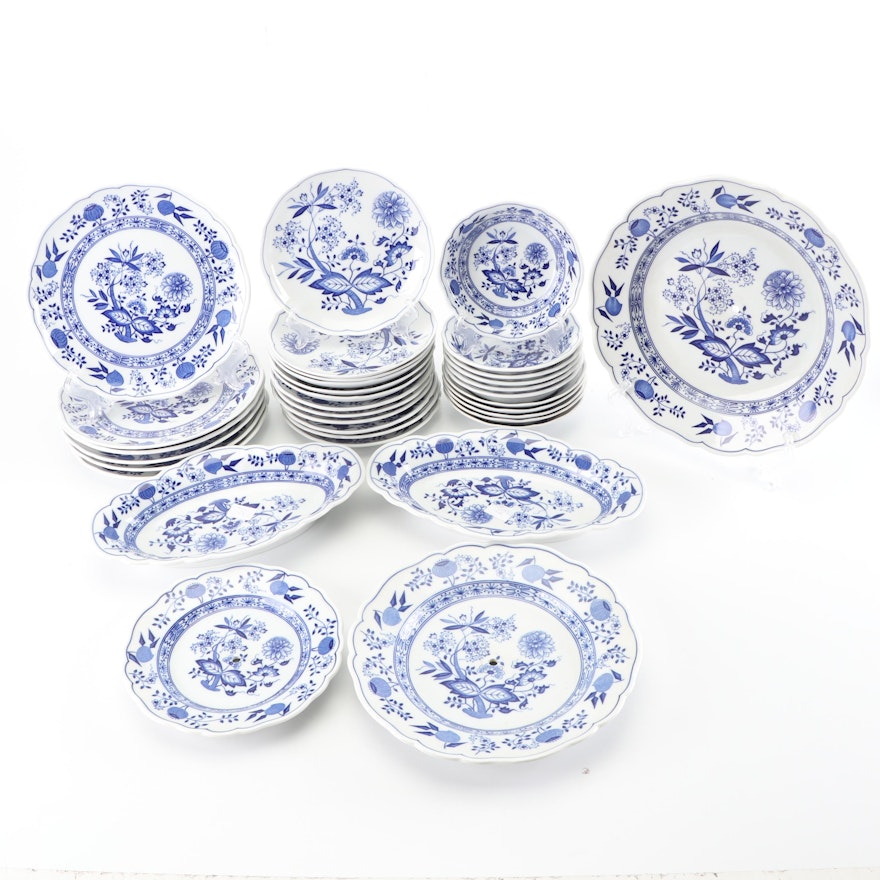 Hutschenreuther "Blue Onion" Porcelain Dinnerware, 1960s