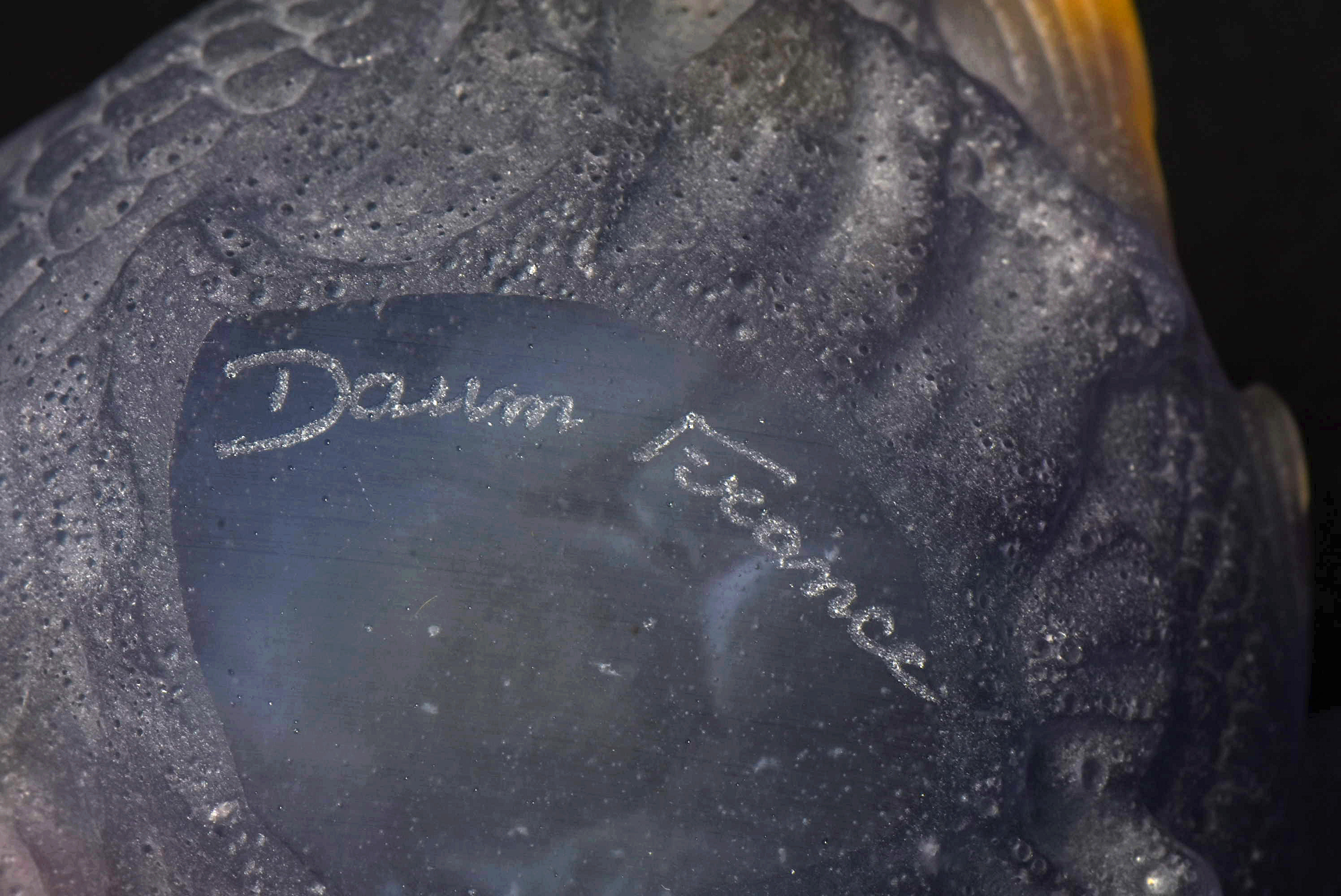 Daum France Small Art Glass Fish Bowl