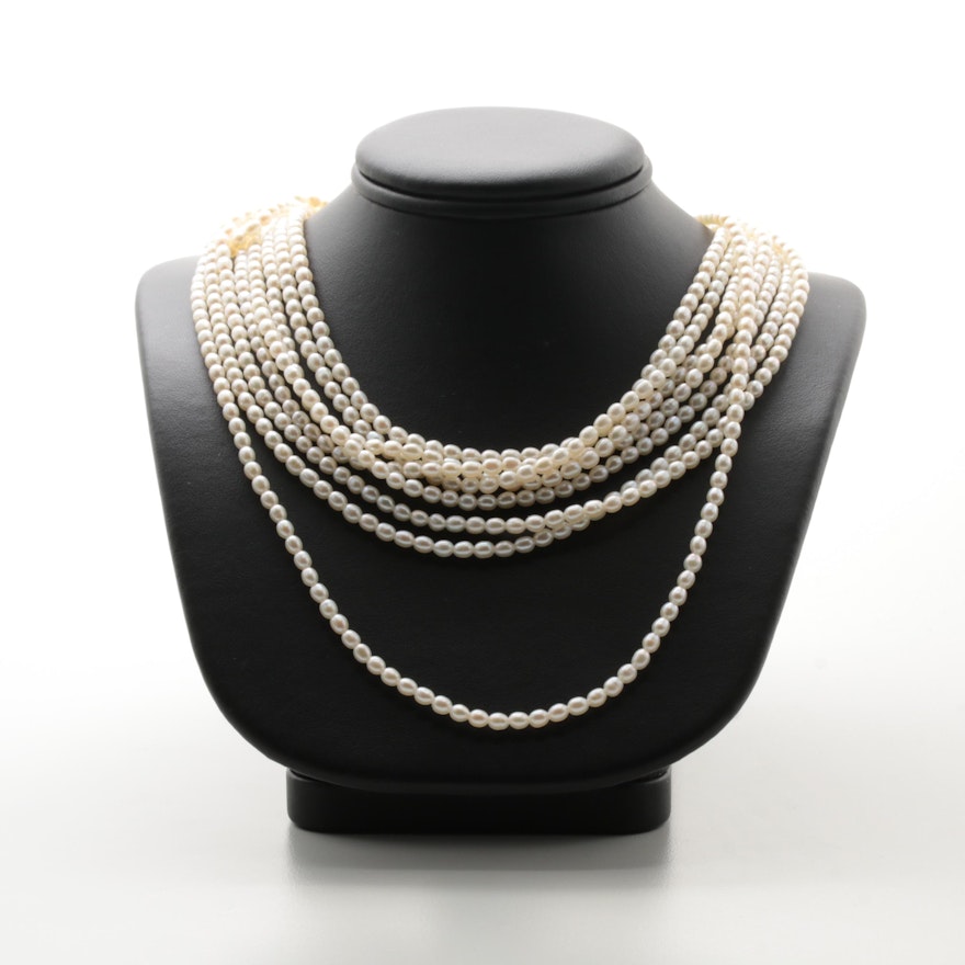 14K Yellow Gold Cultured Pearl Necklace