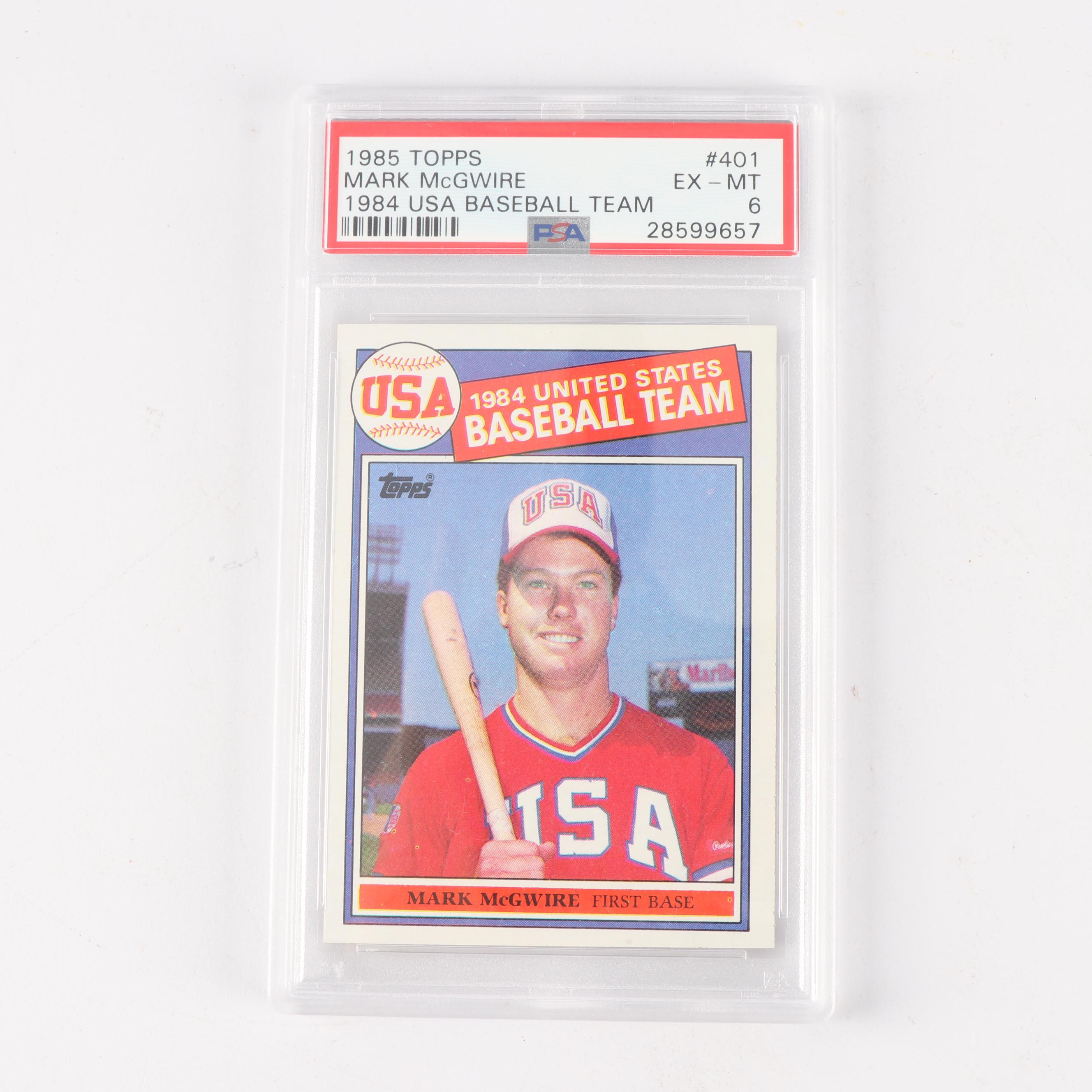 Vintage Topps Rookie Baseball Cards including PSA Graded Mark McGwire