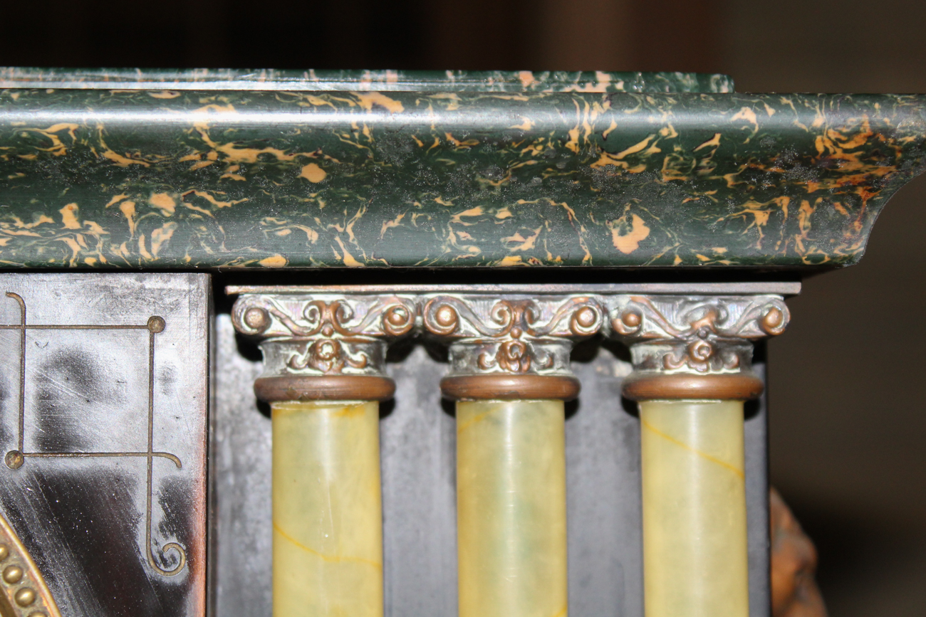 Antique Seth Thomas Adamantine Mantel Clock with Celluloid Pillars