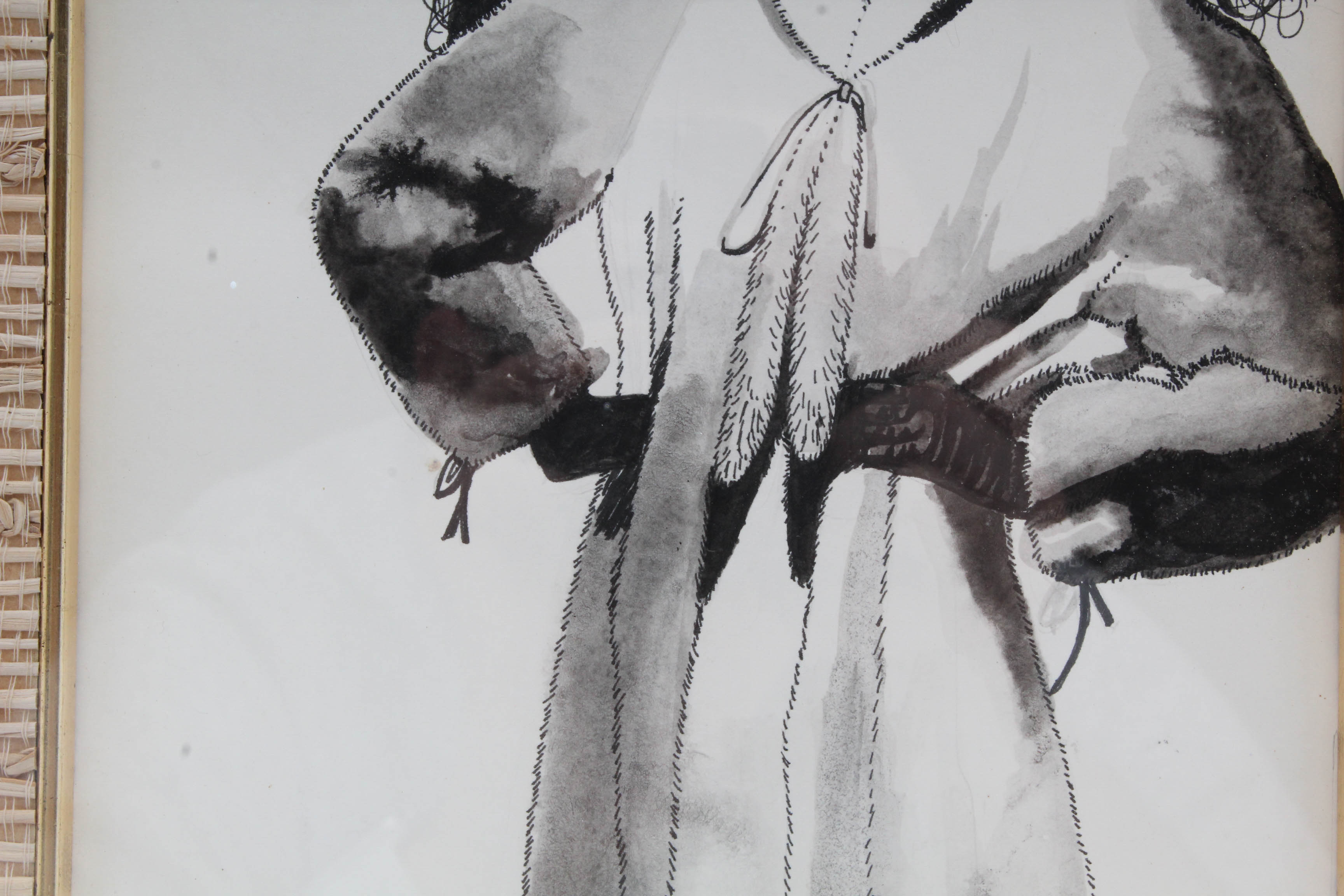 Kay Trogner Ink and Gouache Fashion Drawing