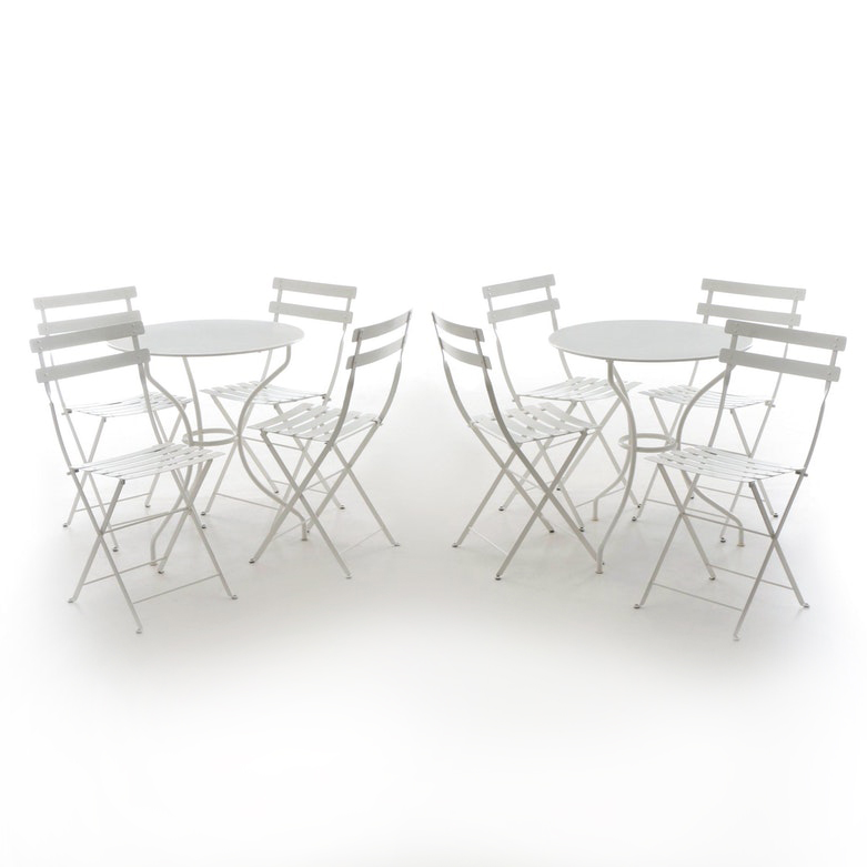 Contemporary Painted Metal Bistro Tables and Chairs by FerMob